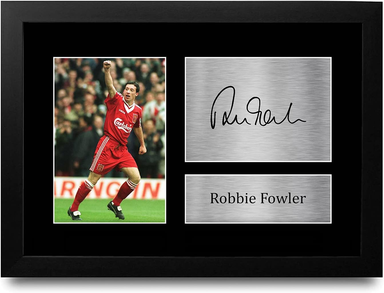 HWC Trading FR Robbie Fowler Gift Signed FRAMED A4 Printed Autograph Liverpool Gifts Photo Display