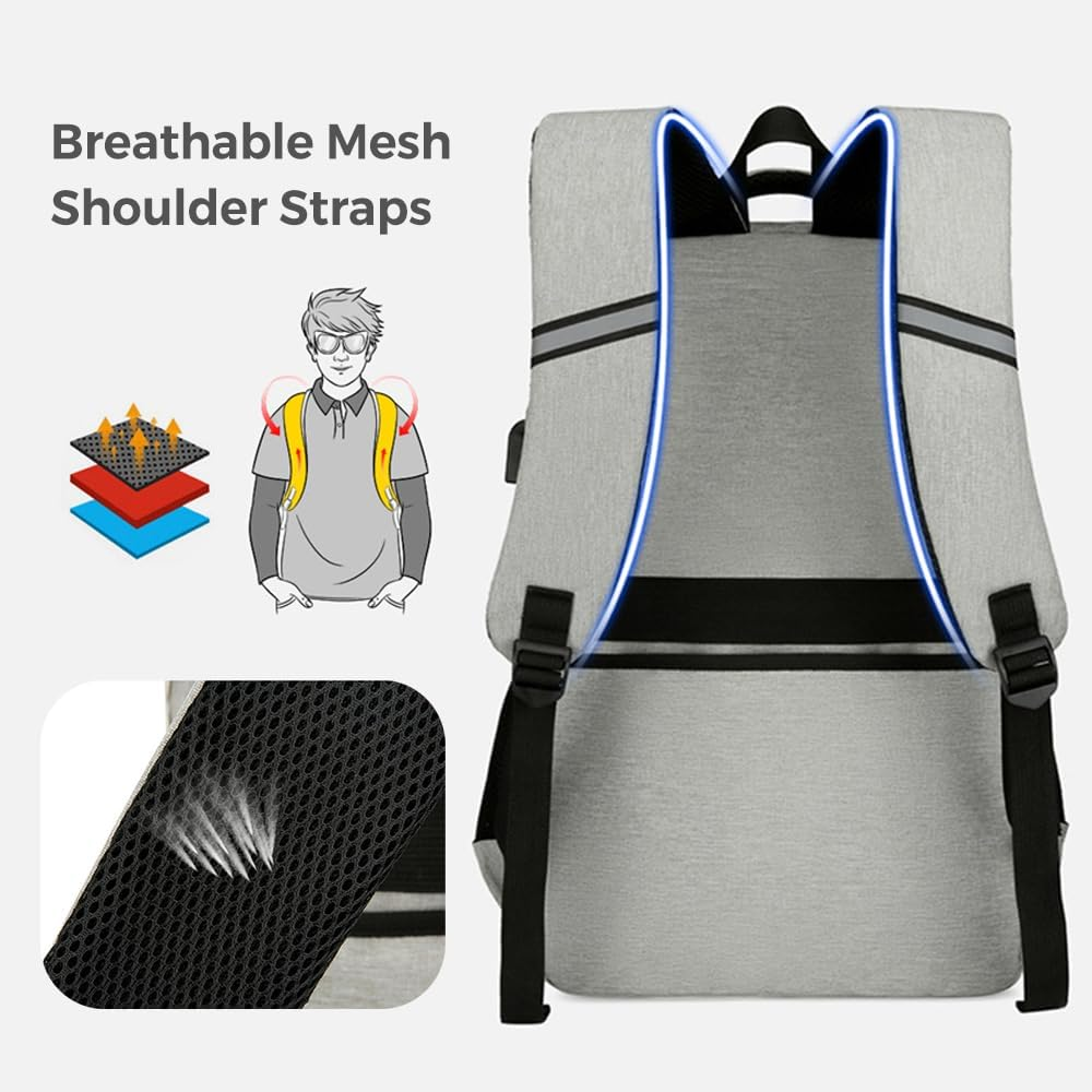 LAPOOH Lunch Backpack, Insulated Cooler Backpack Lunch Box for Men Women, 15.6 Inches Laptop Backpack with USB Port, Water Resistant Leak-Proof Lunch Bag for Work School Picnics Hiking image number 4