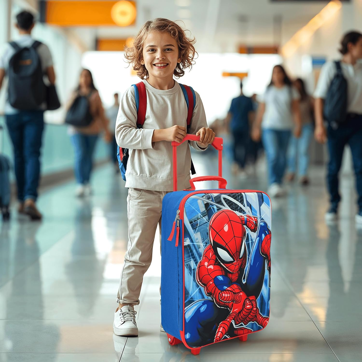 Fast Forward Spiderman Boys 16" Soft Luggage - Cute & Durable Carry-On Suitcase for Travel 16X12X5, Spiderman 16", Soft Luggage, 16" Soft Luggage image number 2