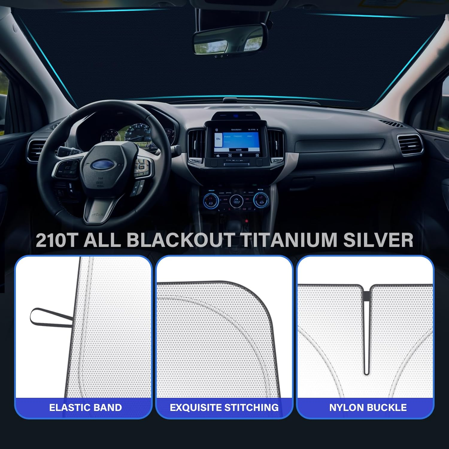 Car Windshield Sun Shade Compatible with 2018 2019 2020 2021 2022 2023 Subaru Crosstrek 2.0I Premium Limited Wagon Accessories Foldable Sunshade Custom Windshield Sun Visor image number 2