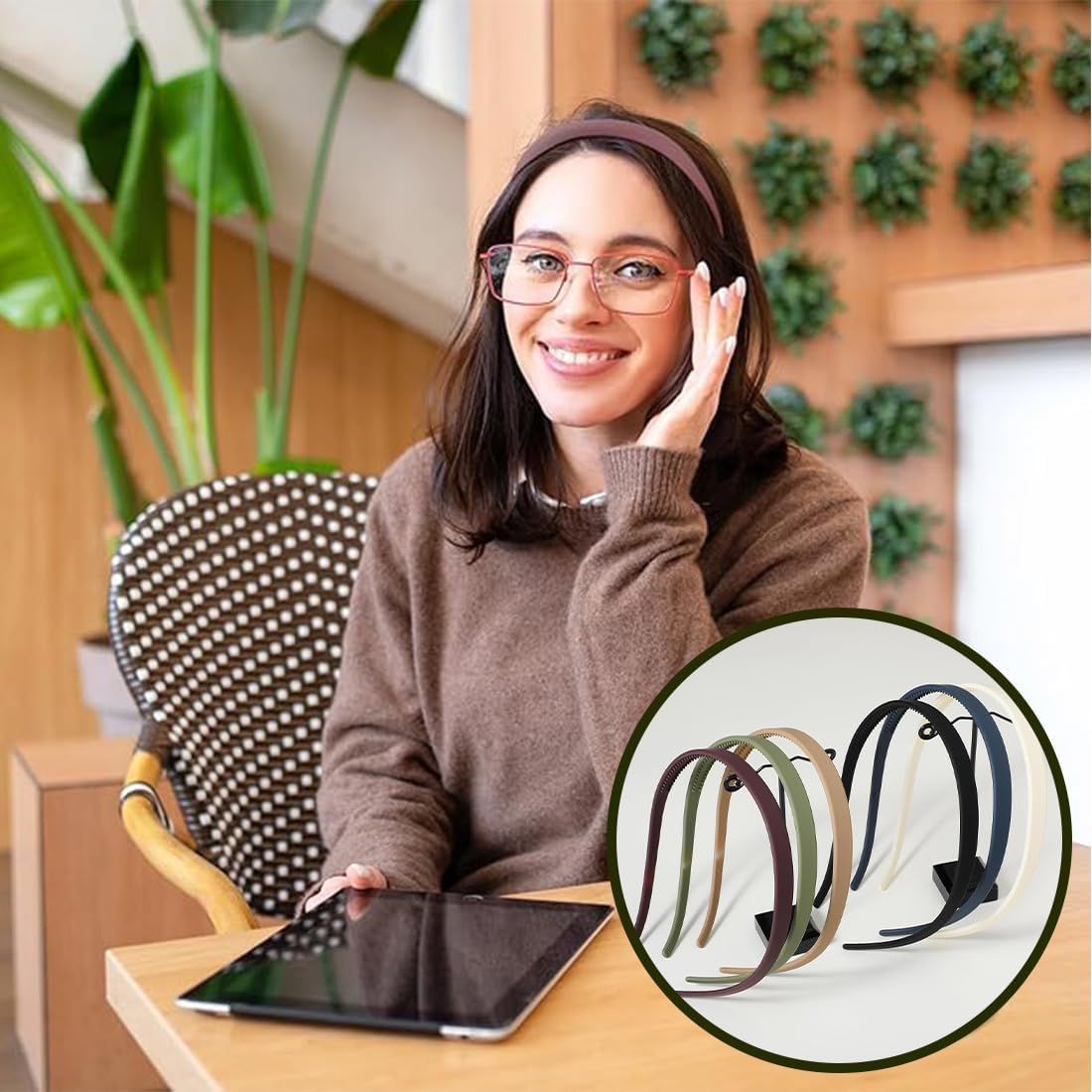 Pack of 6 Hair Comb Hair Band Plastic Headband Make up Headband for Sports Fitness Daily for Women and Girls, Hair Band Women, Plastic Headbands with Teeth Thin, Hair Bands Headbands image number 1