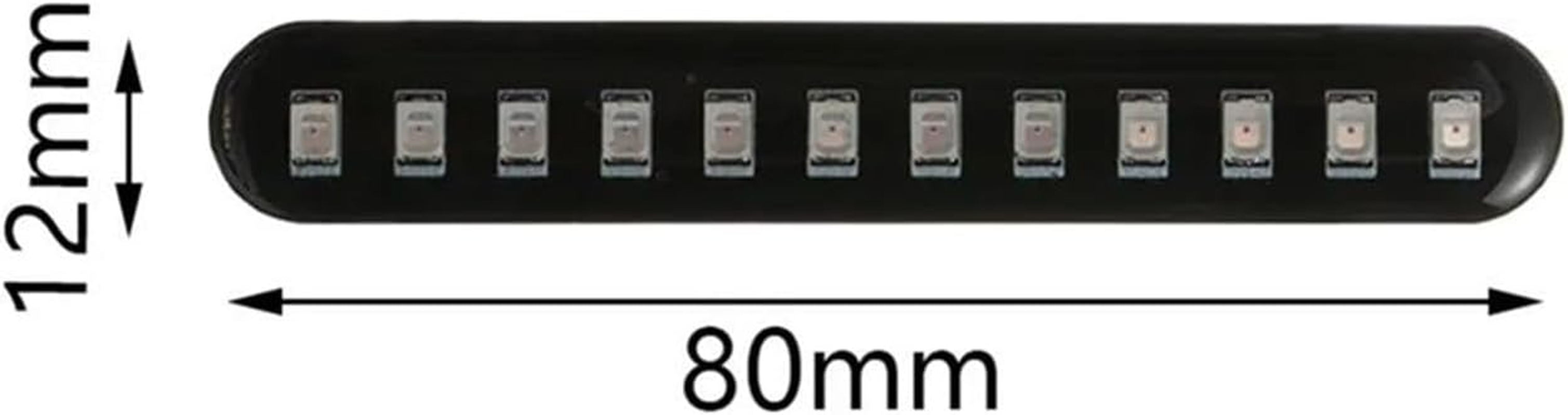 Mirror Indicator Light 2PCS 12V LED Turn Signals Strip Motorcycle Amber Sequential Water Flowing Tail Brake Lights 12 LED Blinker Stop Lamp image number 5