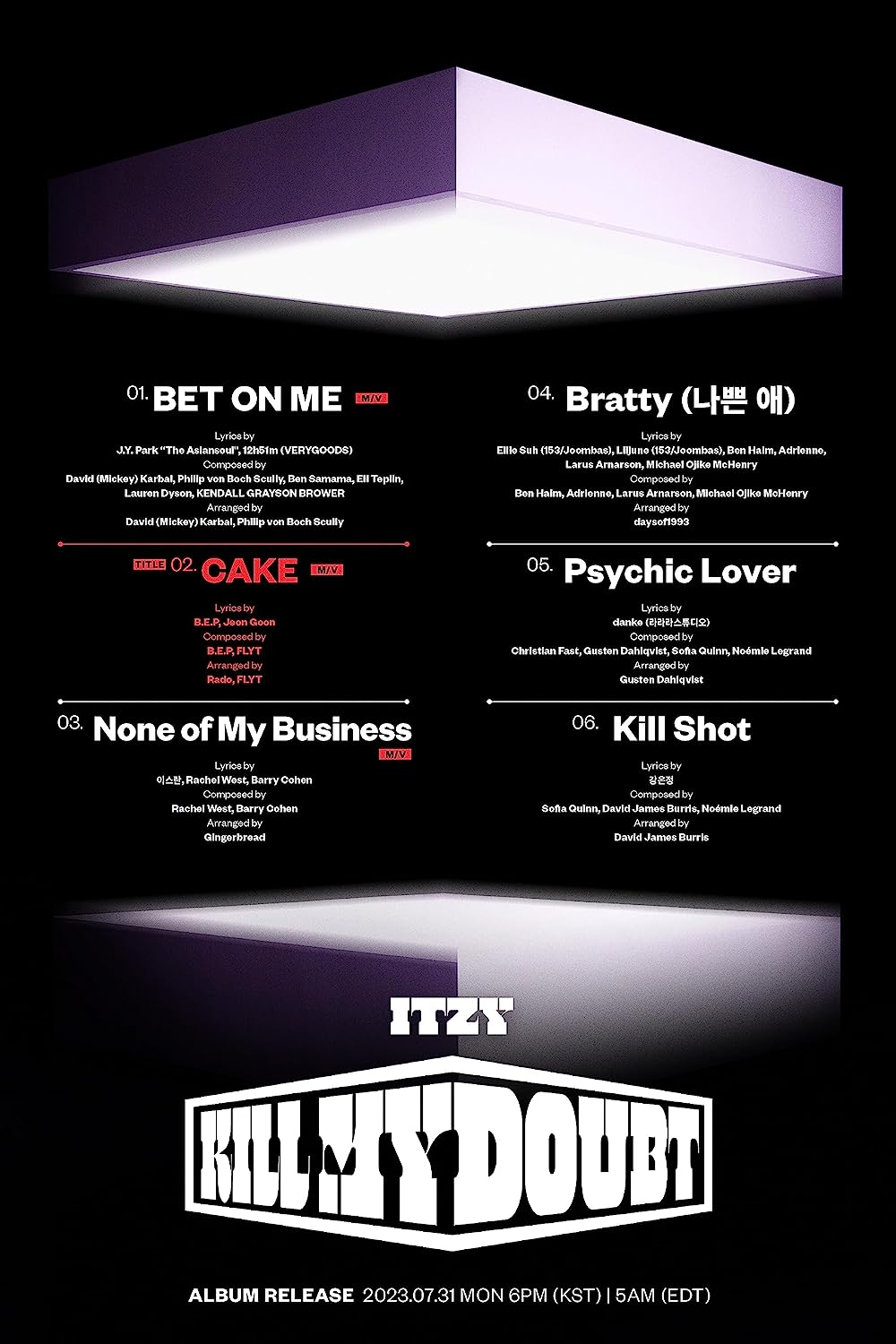 ITZY KILL MY DOUBT 7Th Mini Album Cassette Tape Random Version Case+1Ea Cassette Tape+Booklet+1P Photocard+1Ea Deco Sticker+Tracking Sealed image number 4