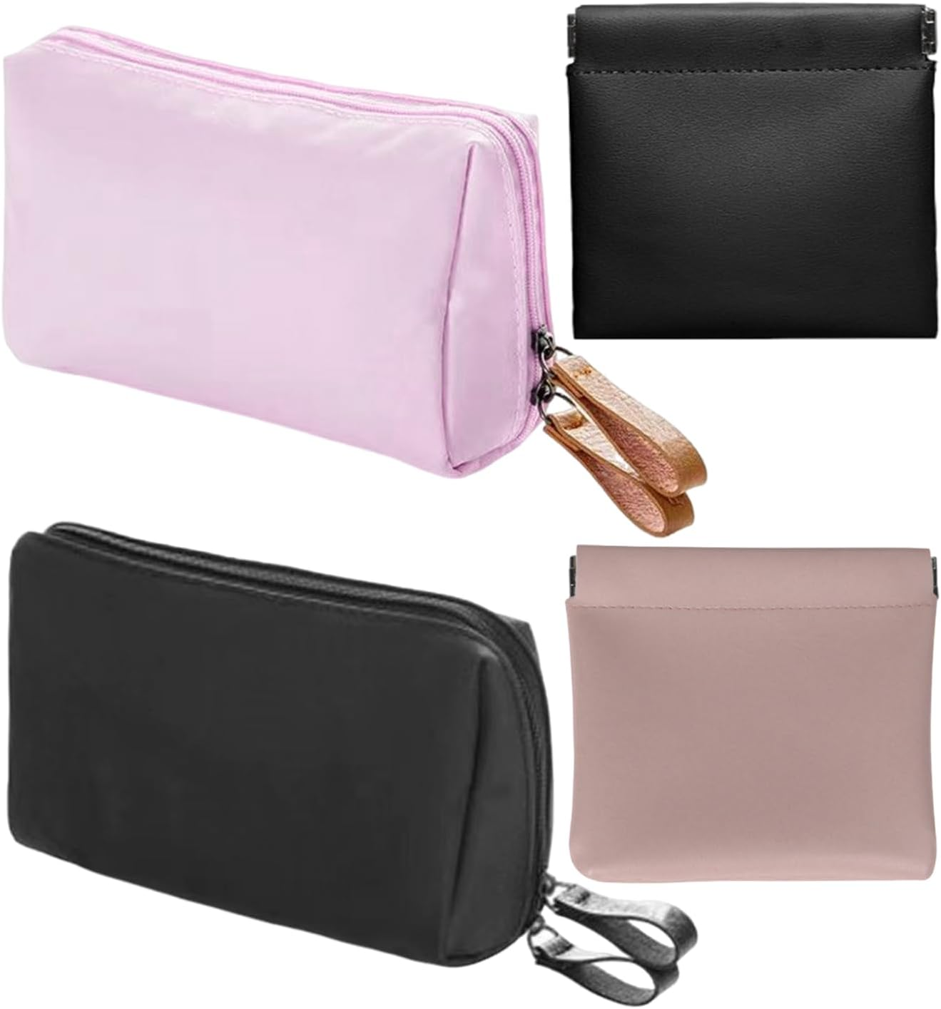 Pack of 2 Cosmetic Bags and 2 Lipstick Bags, Portable and Lightweight Hand Luggage Bags, Multifunctional Waterproof Storage Bags, Bedroom and Bathroom Scenes image number 3