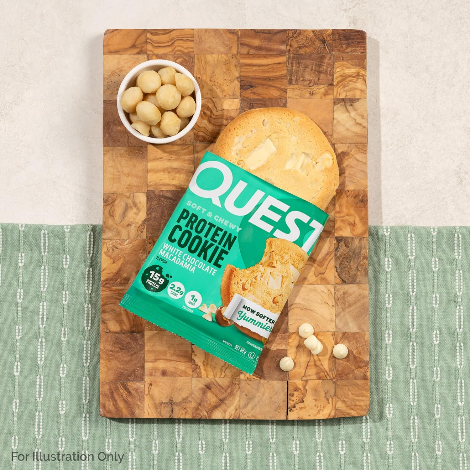 Quest Nutrition White Chocolate Macadamia Protein Cookie, Keto Friendly, High Protein, Low Carb, 12 Count image number 1