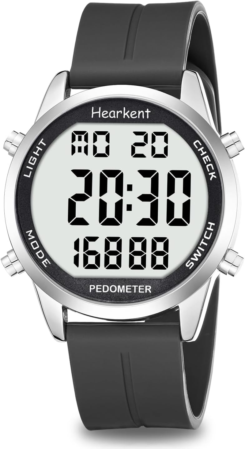 Hearkent Pedometer Watch for Walking for Senior Non Bluetooth No App Required with Steps Calories Counter and LCD Large Numbers&hellip;