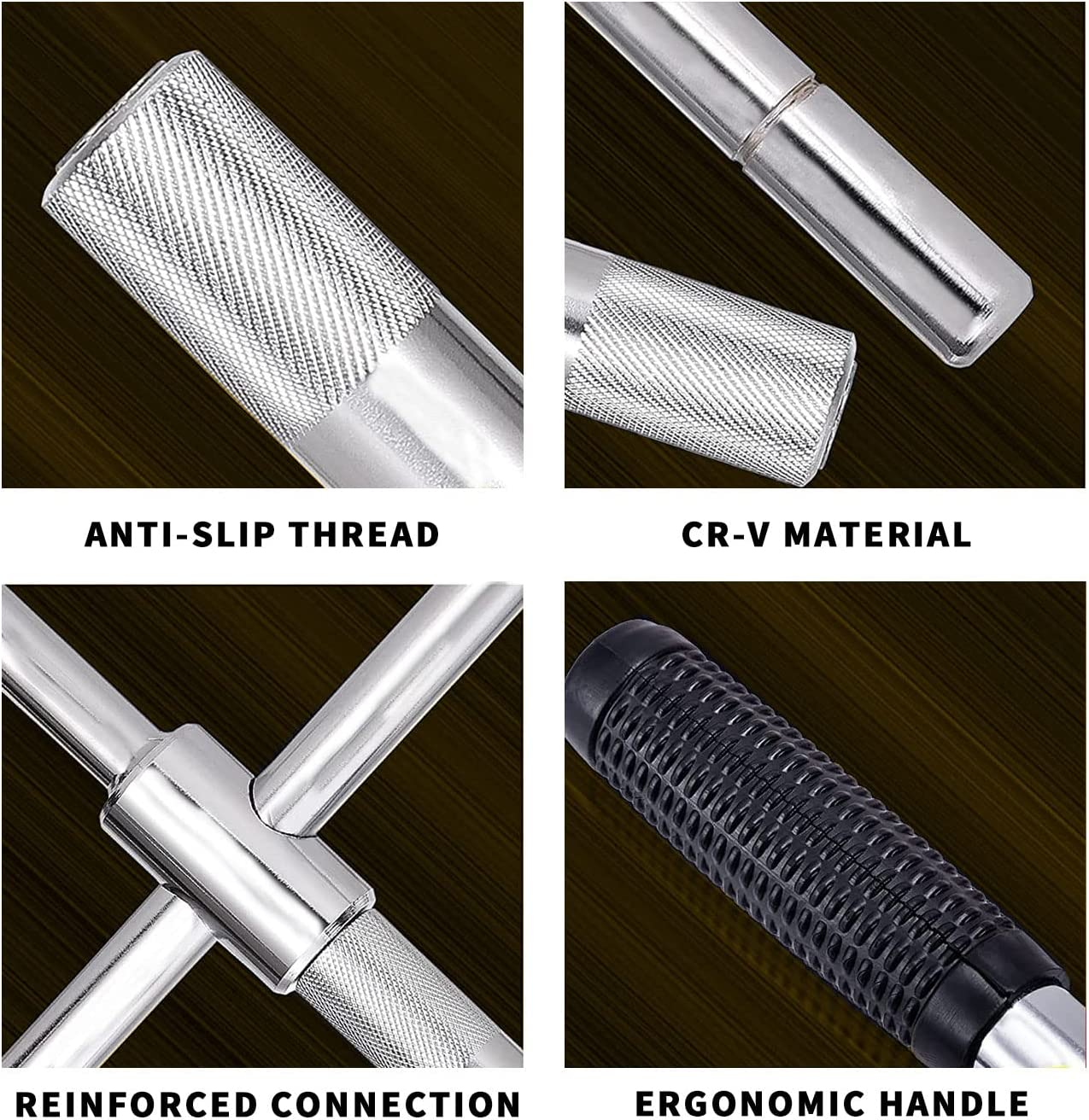 23" Universal Extended Telescoping Lug Wrench, 4 Way Tire Iron Nut Wrench Set with Storage Box and Standard Sockets(17Mm/19Mm/21Mm/23Mm), Wheel Wrench for Repair Car Vehicle Auto Tire Nut Wrench image number 3