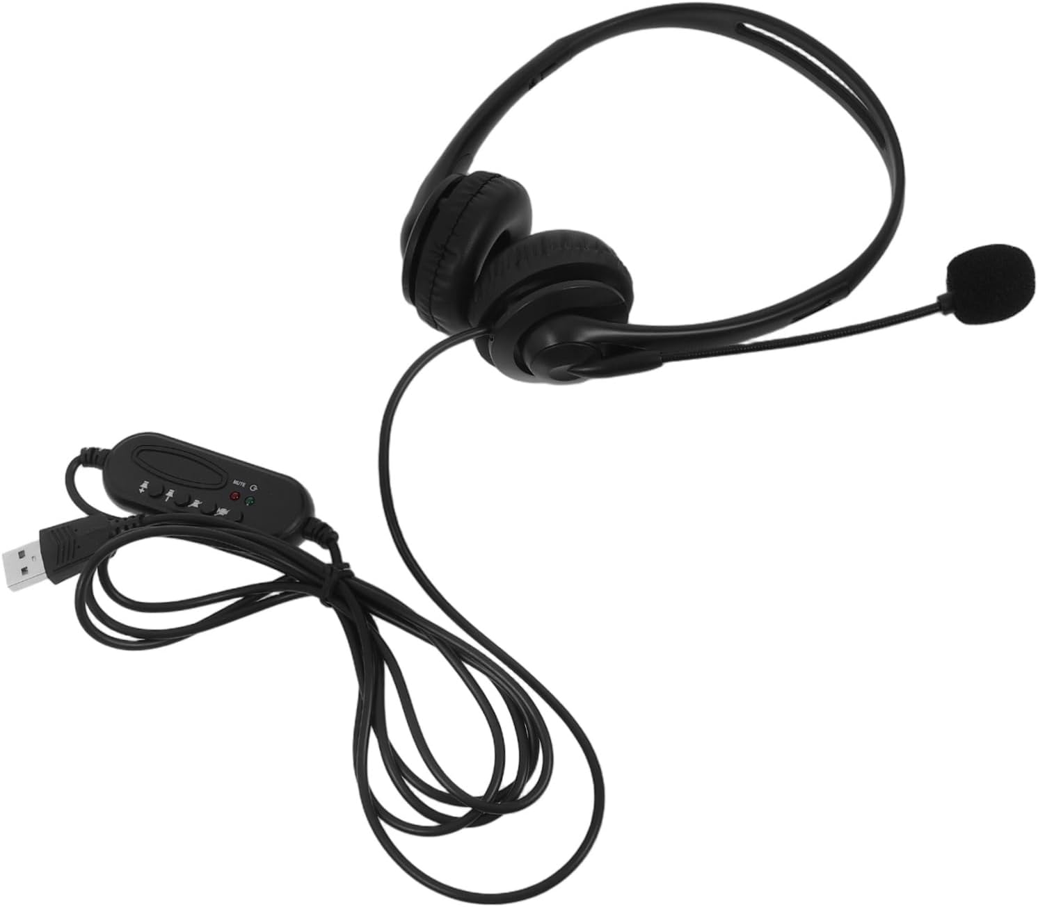 HOLIDYOYO Noise Canceling Headphones Wire Control Headset for Computer Use for Call Center Headphone Setup Featuring USB Headset Microphone for Communication image number 5