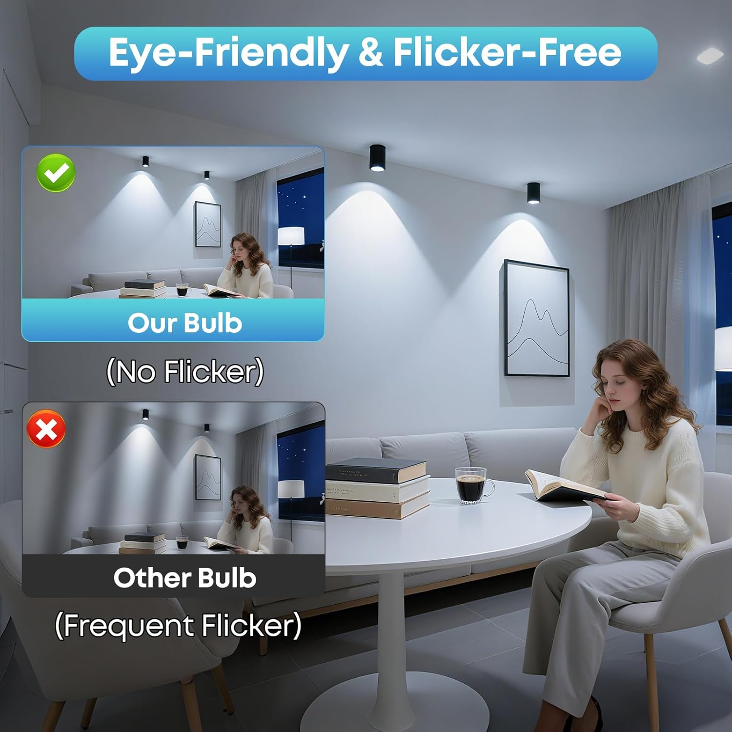 FRESHIN GU10 LED Light Bulb 7W, 630Lm 6000K Cool Daylight White, 60W Halogen Equivalent, CRI 80+, Non-Dimmable, Flicker-Free, Energy Saving Spot Light (4) image number 5