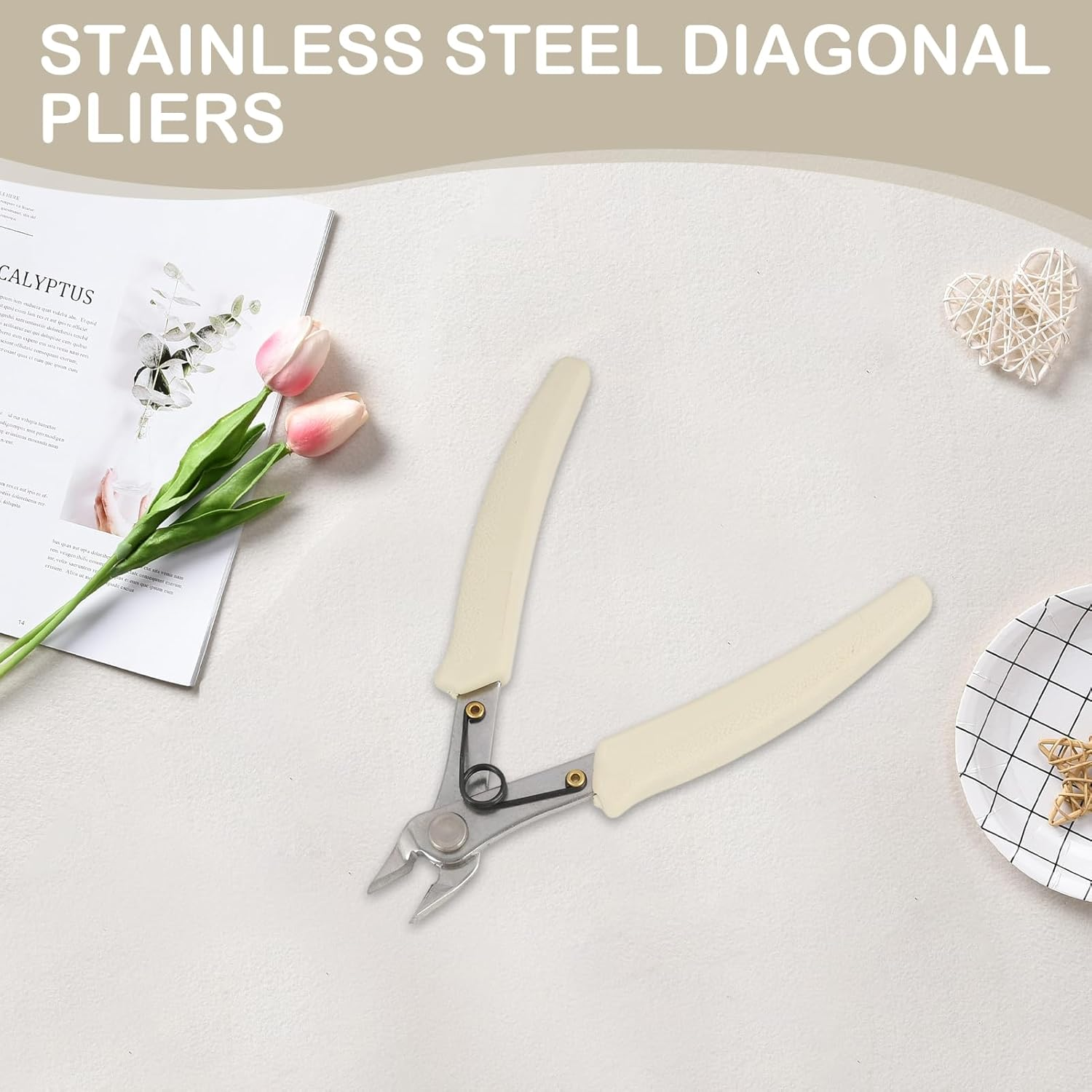 1 X Manicure Nail Clippers, Rhinestone Stitches, Gemstone Removal Cutter, Mini Electronic Side Cutter, Stainless Steel Pliers, Precise Cutter for Model Making, Nail Art, Plastic, Copper Wire, Portable