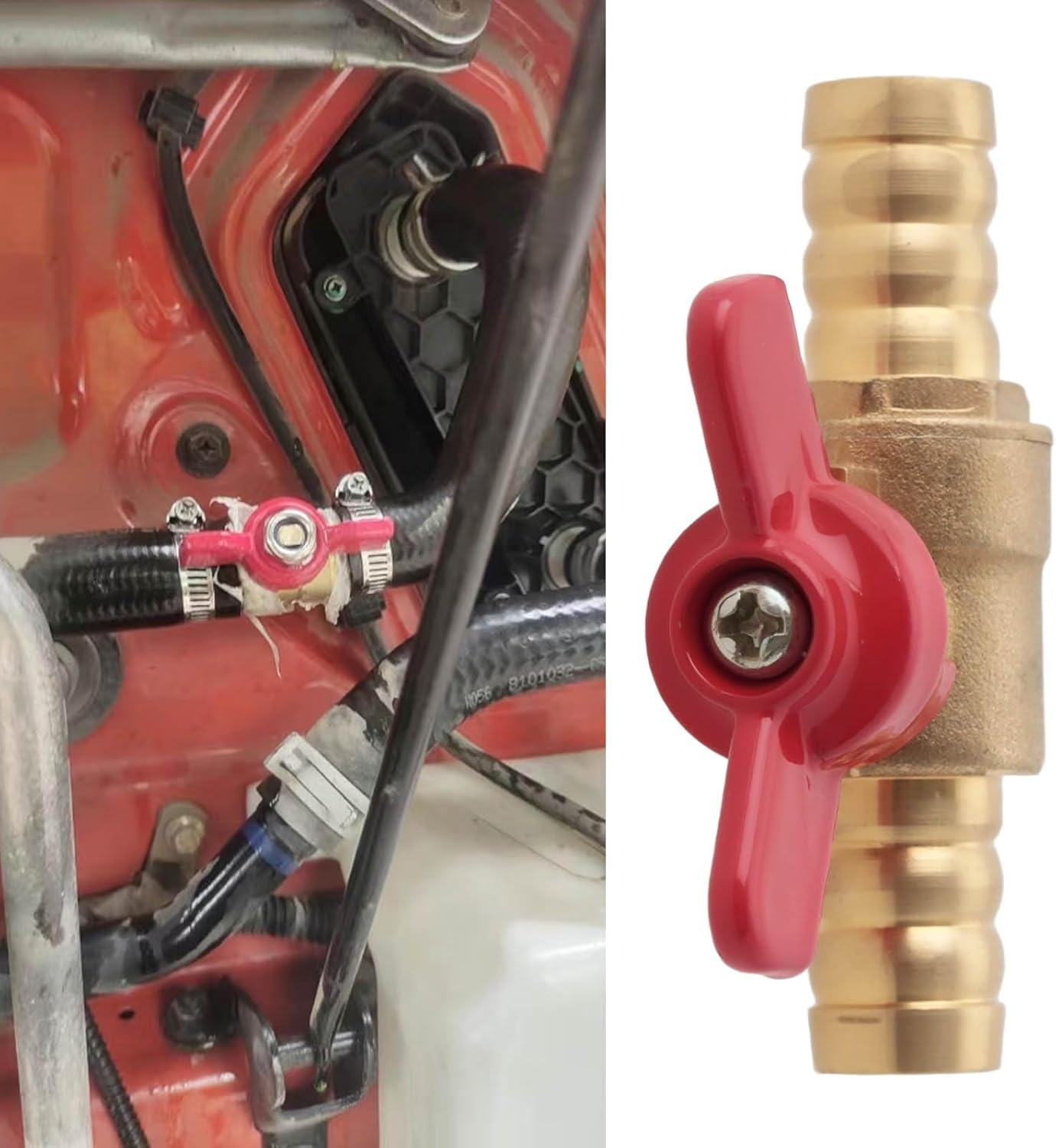 VGOL 2Pcs 1/2" Brass Pex Ball Valve Shut off Valve with Red Handle for 1/2" Pex Tubing Hot Cold Water image number 5