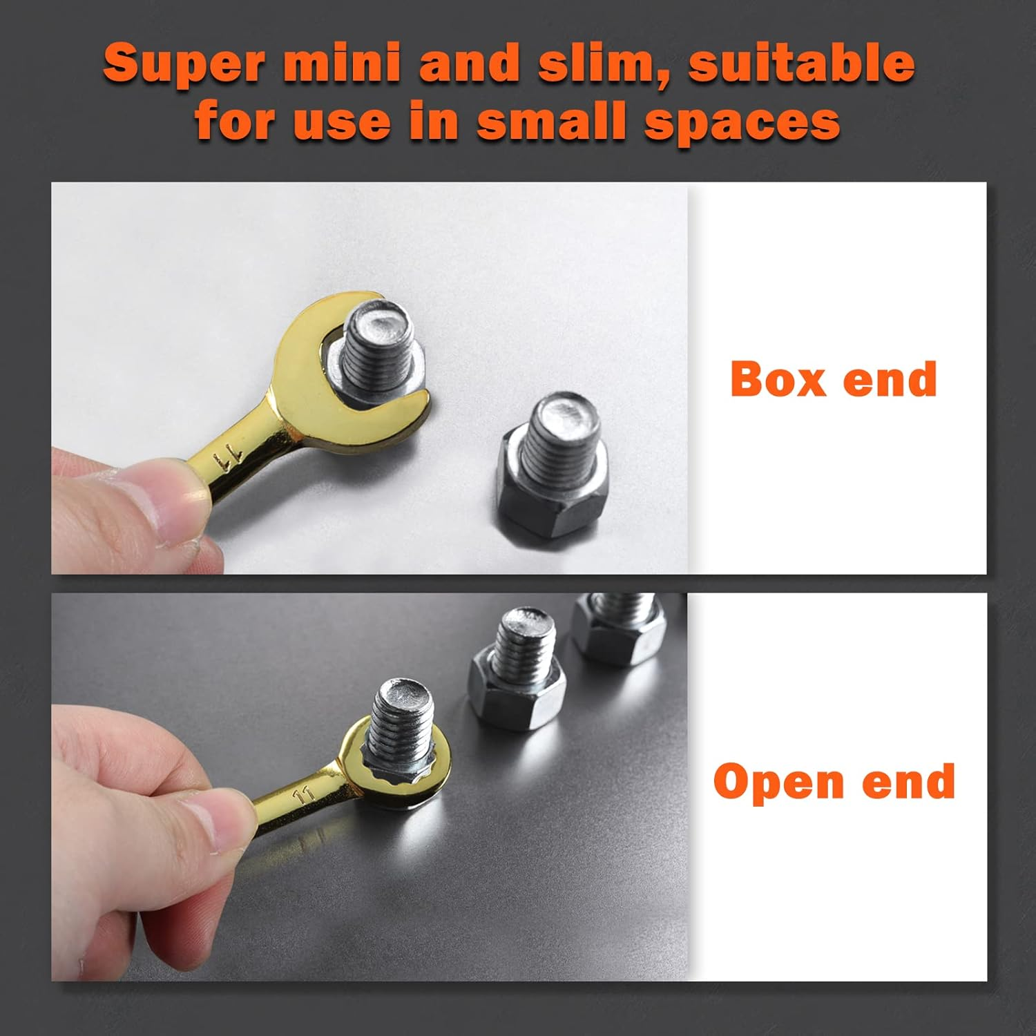 LEONTOOL Small Combination Wrench Sets Metric and Standard 20 PCS 4-11Mm & 5/32" to 7/16" Color Plated Open and Box End Mini Wrenches with Key Ring Ignition Wrench Set with Zipper Bag image number 1