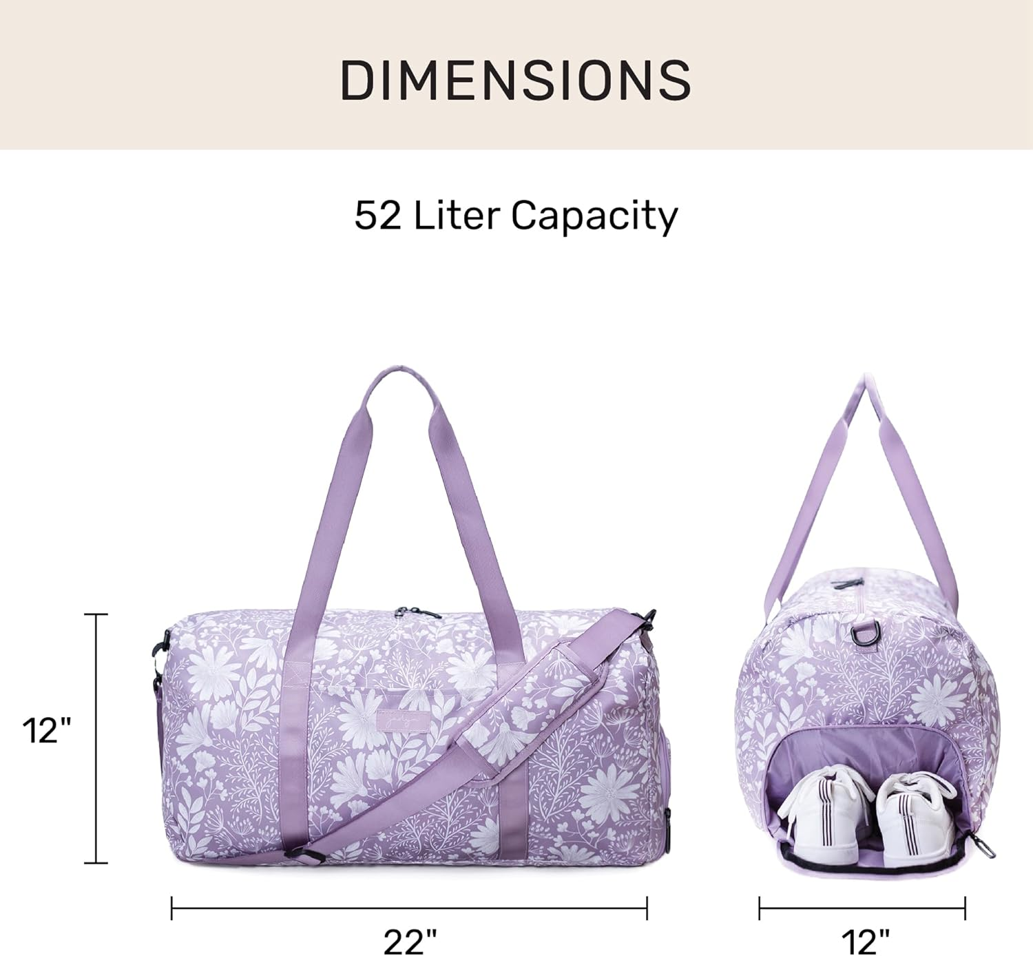 Jadyn 22" Women'S Large Duffel/Weekender Bag with Shoe Pocket, Travel Bag image number 6