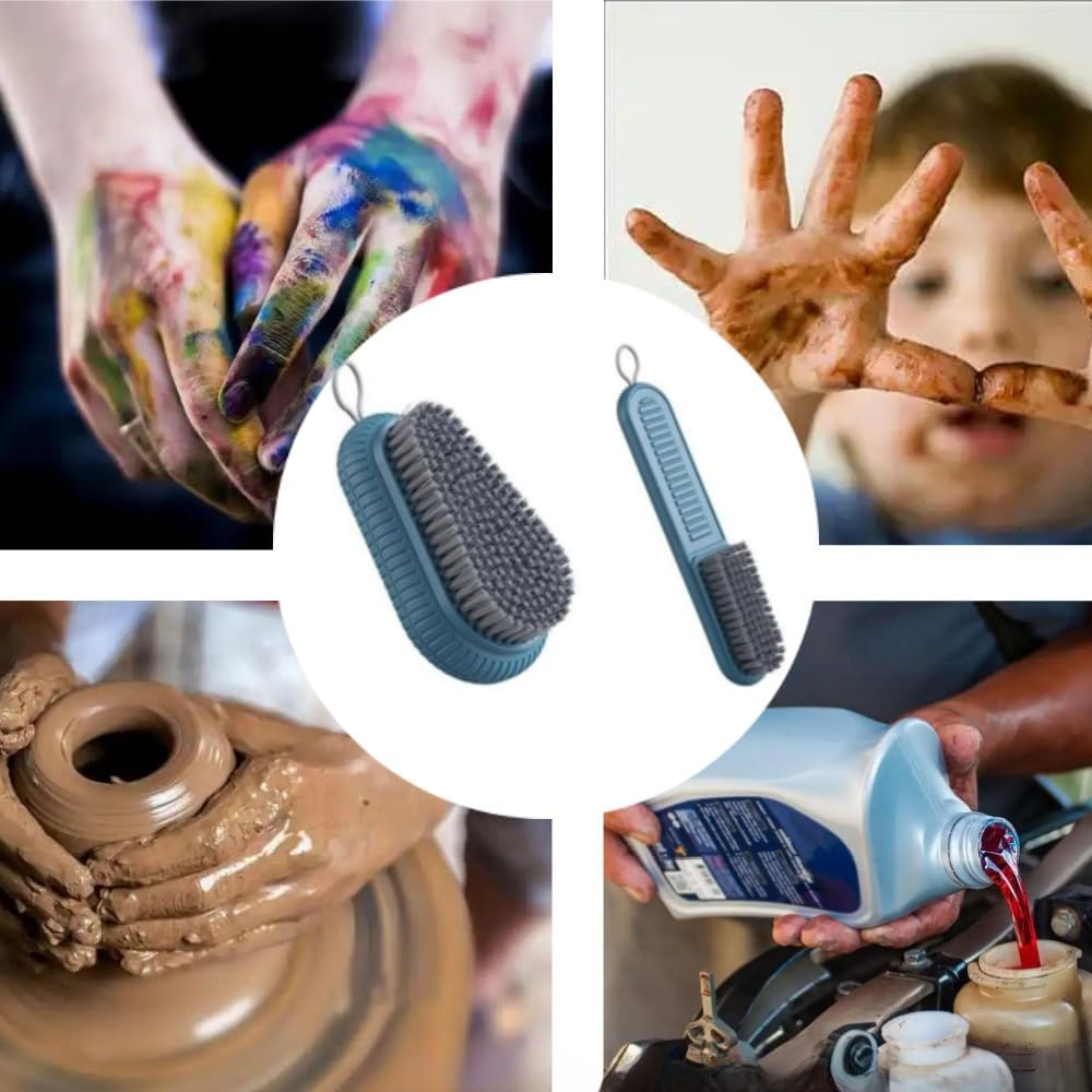 Naisfei 2 PCS Heavy Duty Nail Brush for Cleaning Fingernails, Nail Brush for Cleaning Fingernails Two Sided Hand Fingernail Scrub Brush Soft Stiff Bristles Nails Toes Scrubber image number 1