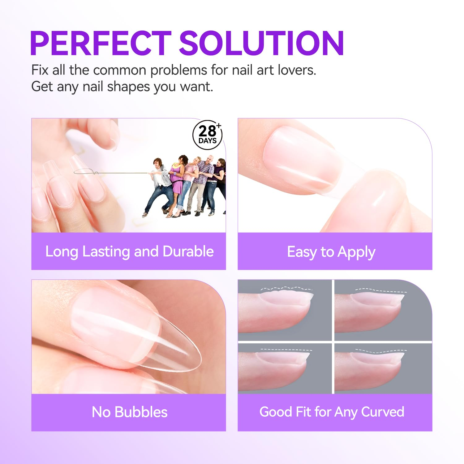 Gelike Ec Gel Nail Glue - 6 in 1 UV Nails Glue Base Coat for Nail Tips, Strong Adhesive for False Nails, Acrylic Tips, Press on Nails image number 6