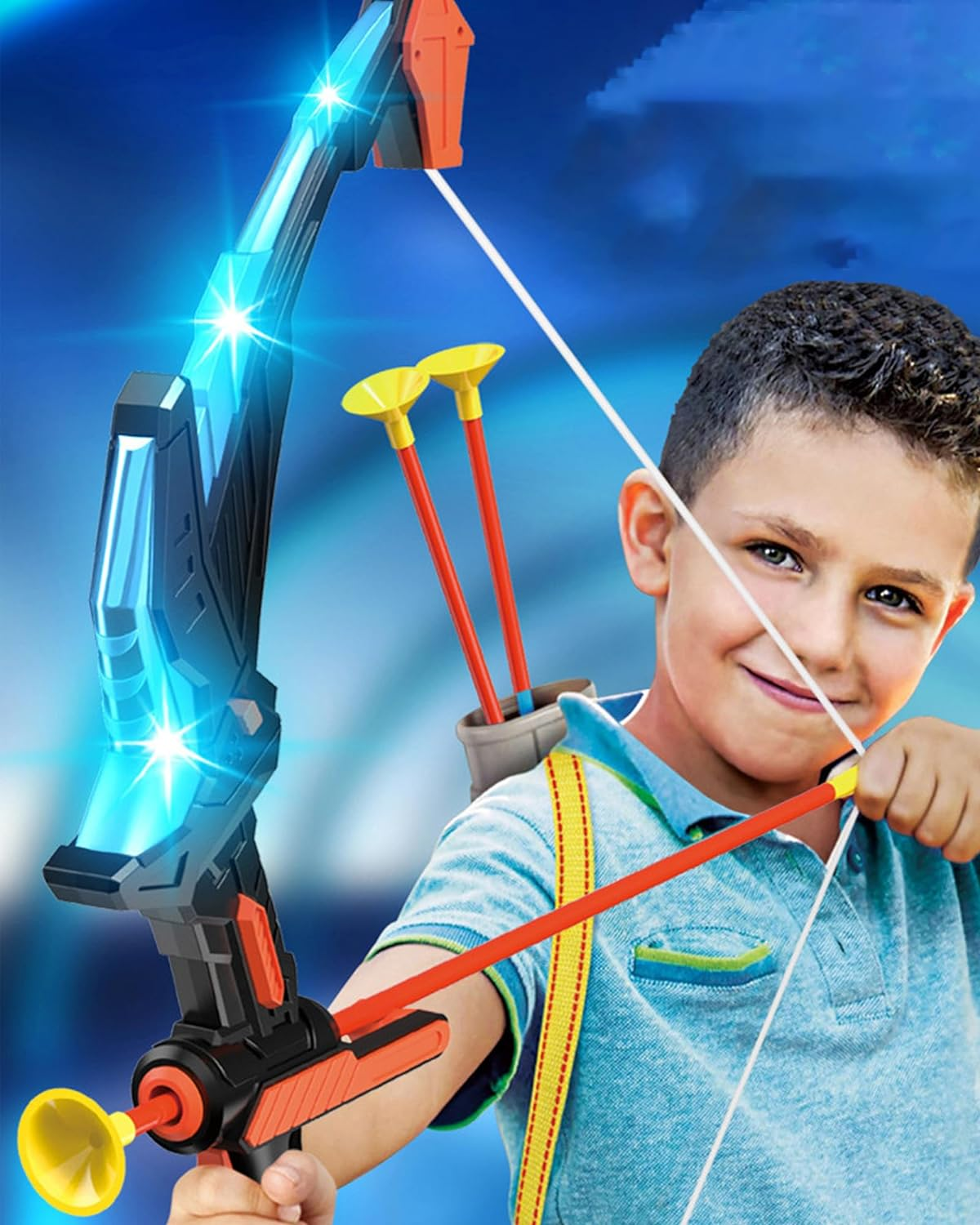 Kids Bow and Arrow Set, LED Light up Archery Toy Set, 10 Suction Cup Arrows, Target & Quiver, Indoor and Outdoor Kids Toys for Children Boys Girls, Christmas Birthday Gifts for Kids image number 5