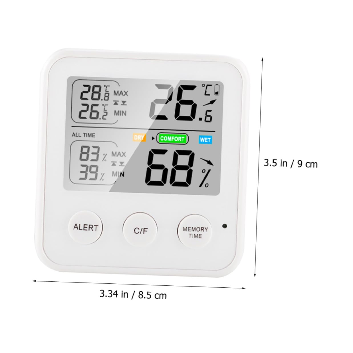 COHEALI High Accuracy Digital Indoor Thermohygrometer Multifunctional Temperature and Humidity Monitor for Home Office Nursery with Easy-Read Display and Calendar Timer image number 2