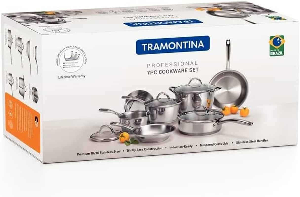 Tramontina Professional Cookware 7 Pieces Set,Silver image number 2