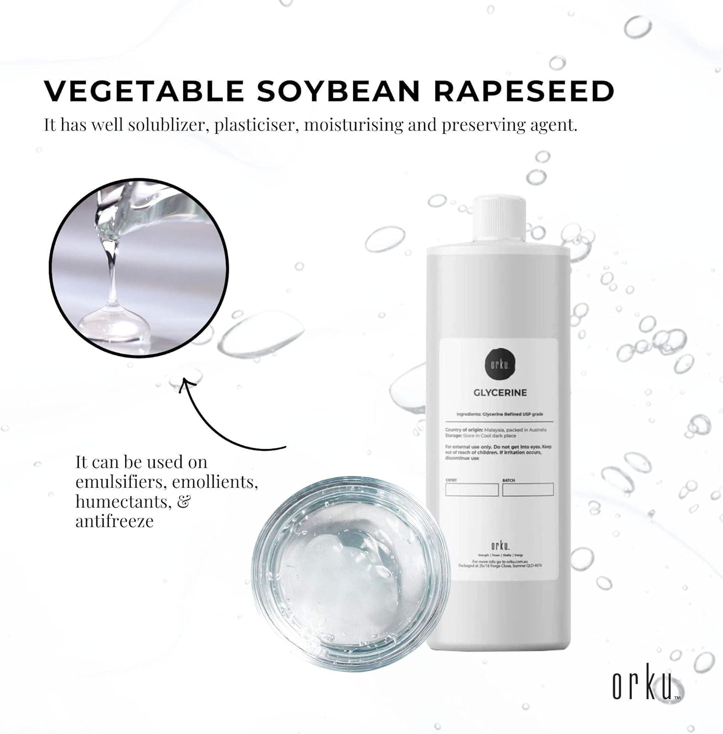 500Ml Glycerine Refined USP 99.9% Glycerol Pharmaceutical Vegetable Soybean Rapeseed image number 5