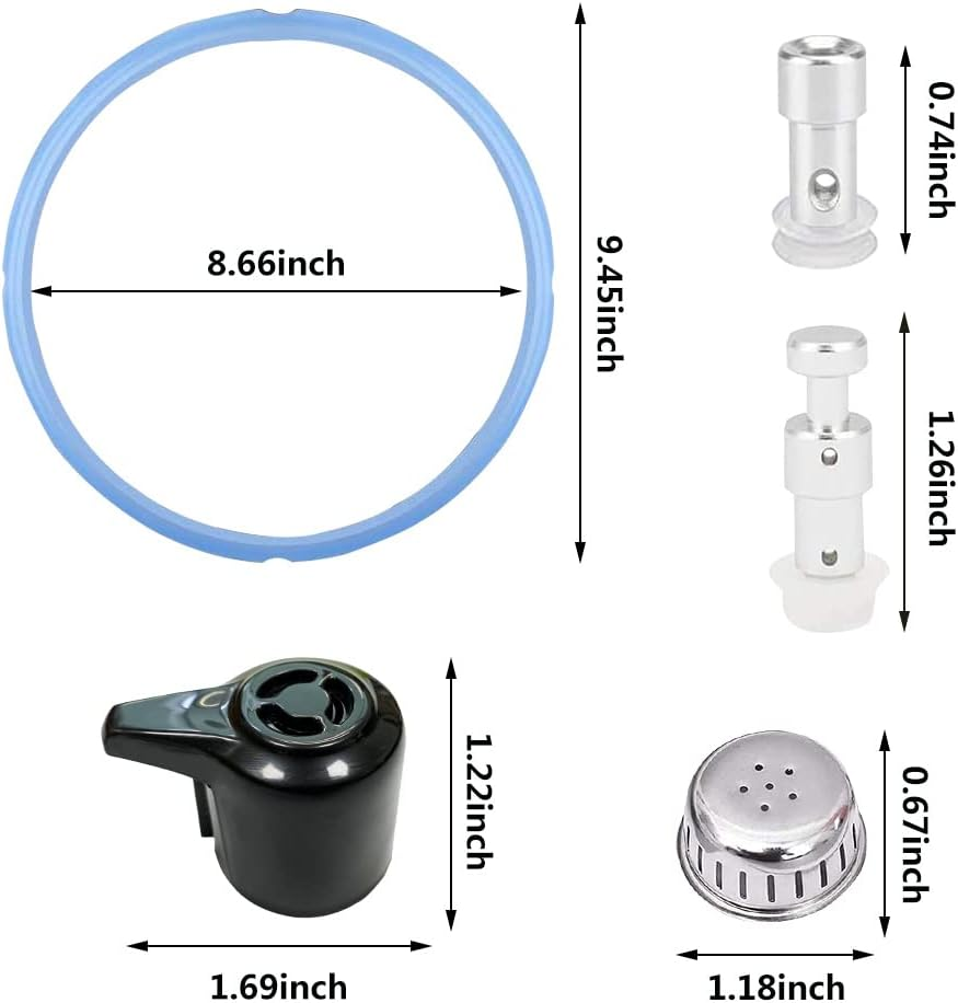 Sealing Ring and Steam Release Handle,Float Valve Replacement Parts with Anti-Block Shield for Instant Pot Duo5,6Quart (5/6QT) image number 5