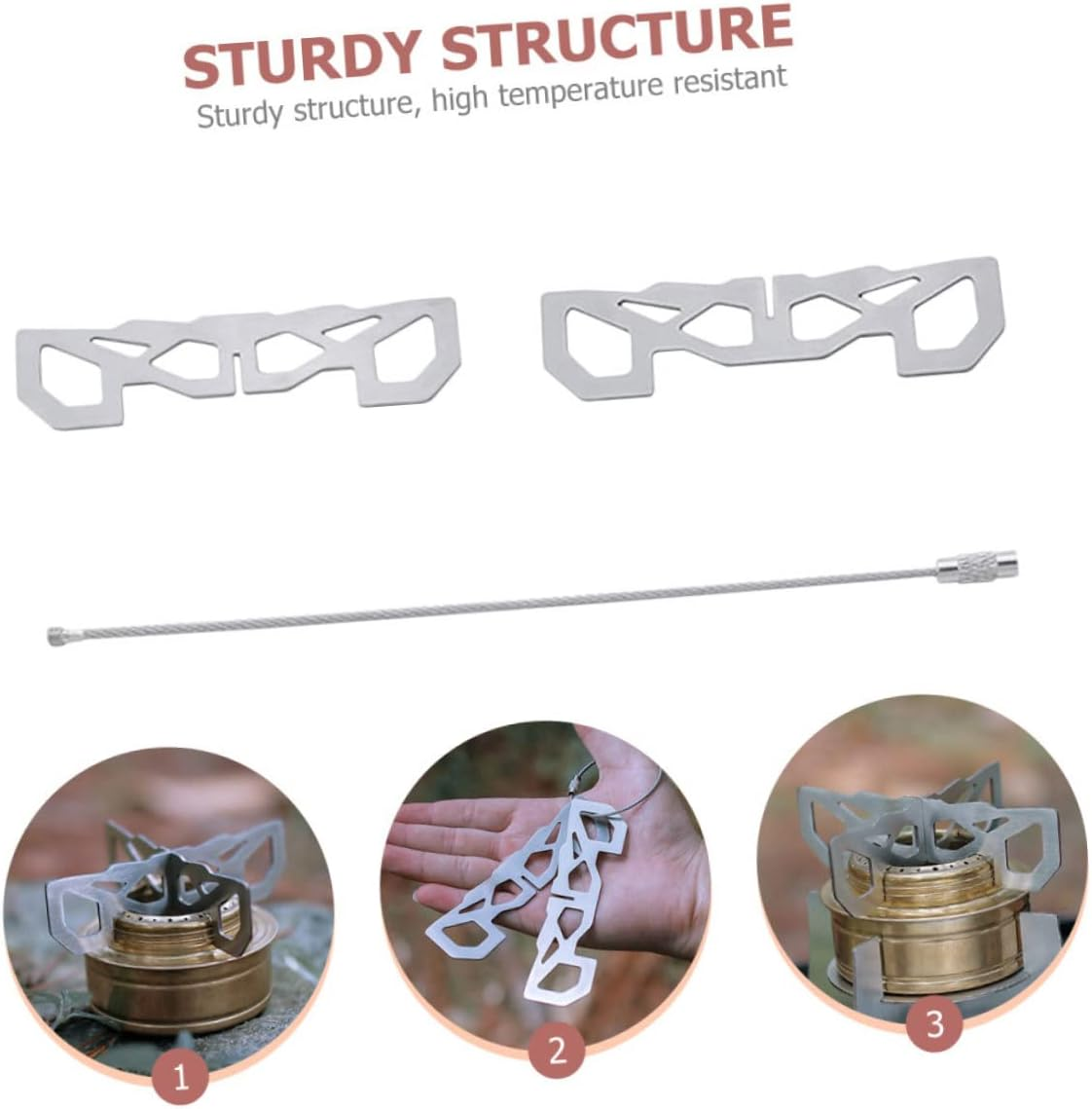 Camping Cooking Gear Bbq Rack Outdoor Camping Barbecue Rack Stove Support Stand image number 2