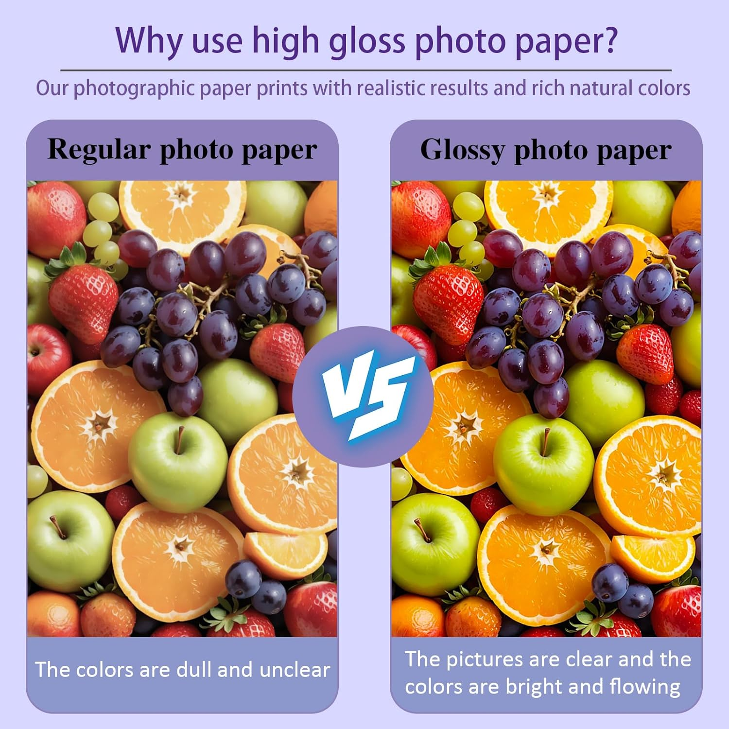 Sgphrzlt 100 Sheets 12.7X8.9 Cm High Glossy Photo Paper, 210Gsm Professional White Blank Picture Printer Paper, Premium Instant Dry Smooth Photographic Paper Fit for Inkjet Printers image number 1