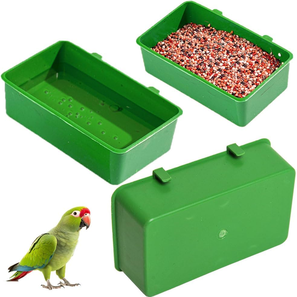 Esforzarse 3 Pack Bird Bath Cage, Parrot Bathtub, Cage Bird Bathtub, Bird Bath for Cage, Parrot Shower Bird Cage Accessories, Multi-Purpose Parakeet Shower Box for Small and Medium Size