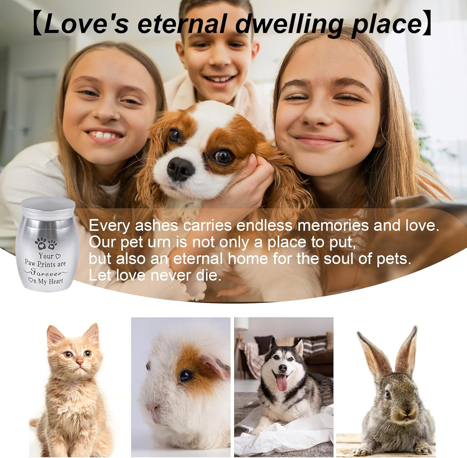 SIGONE Aluminum Small Dog Urn, Silver, Footprint Pattern, Used for Dog or Cat Ashes, Mini Ashes Souvenir, Lost Pet Memorial Condolences, Pet Cremation Urn image number 4