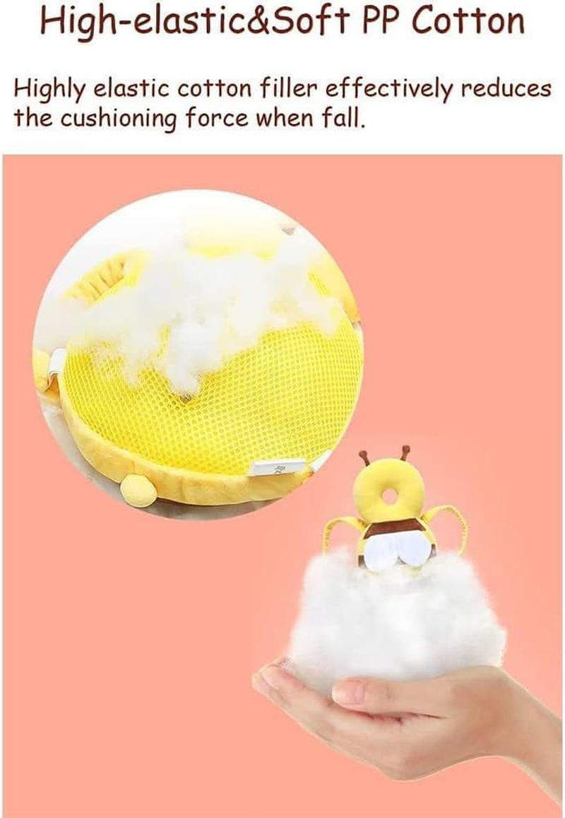 Little Bee anti Falling Pillow Head Protector Cushion, with Horizontal Band Walking Head Protection Safety Pads, Adjustable Lint Cushion Backpack for Falling Crawling and Walking anti Fall Pillow image number 4
