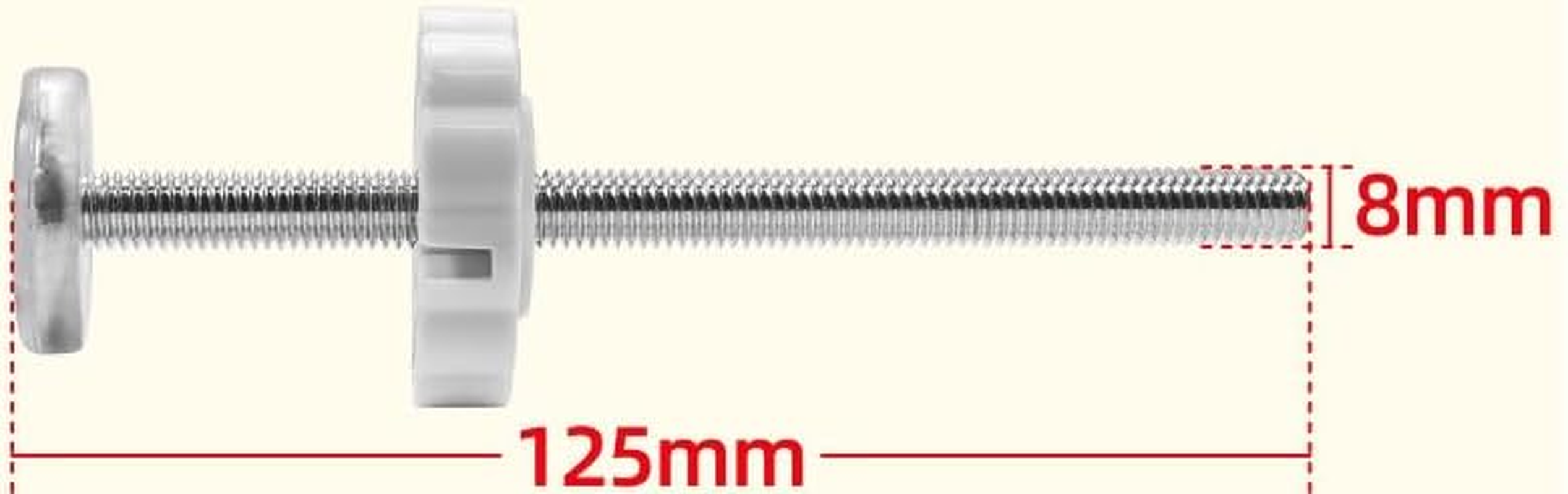 4 Pack Baby Gate Replacement Parts Threaded Spindle Rod 8Mm (M8), Pressure Mount Stair Accessories, Baby and Pet Safety Gate Repair Kit to Improve Home Store Security, (White, 4) image number 5