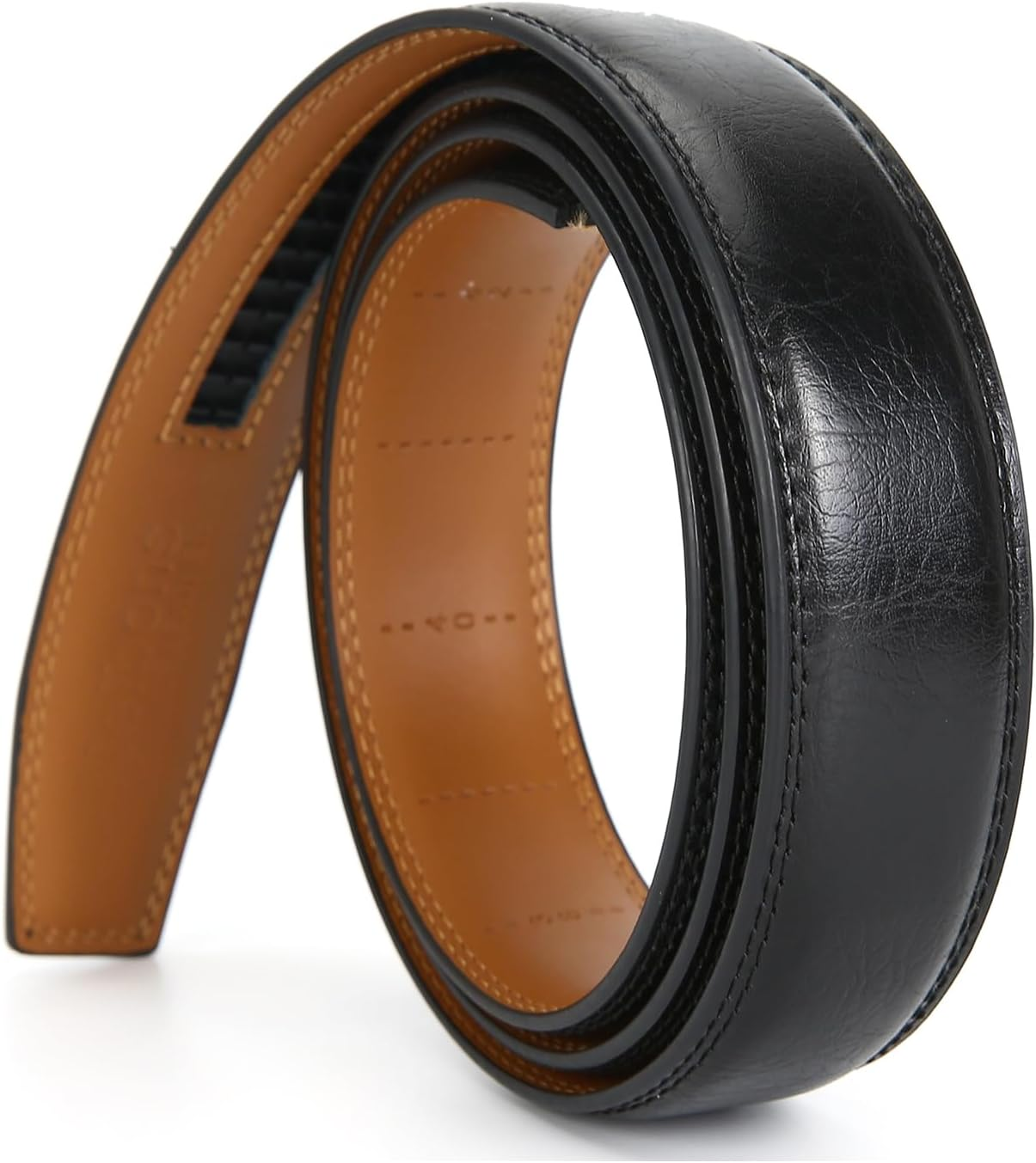 Nelbons Men'S Ratchet Belt Strap Only 35Mm 1 3/8",Leather Belt without Buckle,Replacement Belt