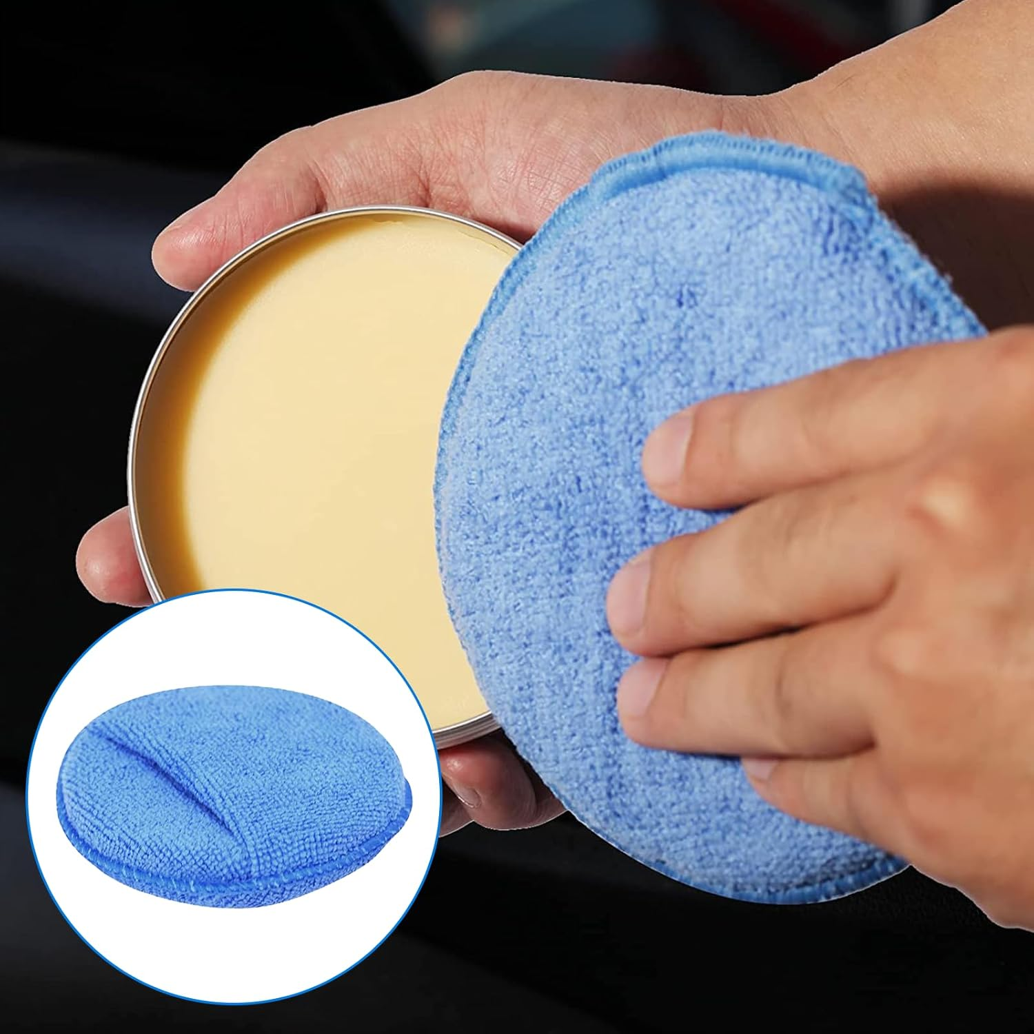 MAEZOE 5-Pack Car Wax Applicator Pads, Microfiber Applicator Pad with Finger Pocket, Buffing & Polishing Pads for Car Cleaning and Fine Polishing
