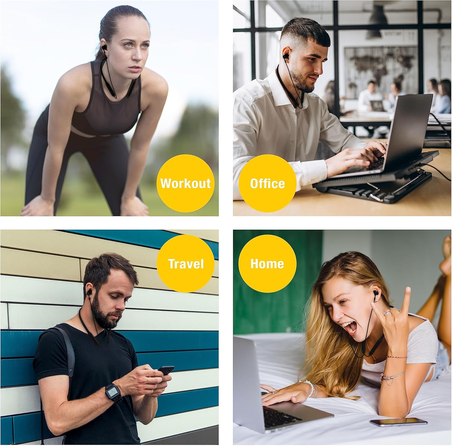 Homespot Neckband Wireless Earbuds Aptx Low Latency Bluetooth 5.1 Headphones Qualcomm&reg; CVC&trade; for Gym, Running, Gaming & Meeting Compatible with Iphone, Samsung Galaxy, Motorola, Google