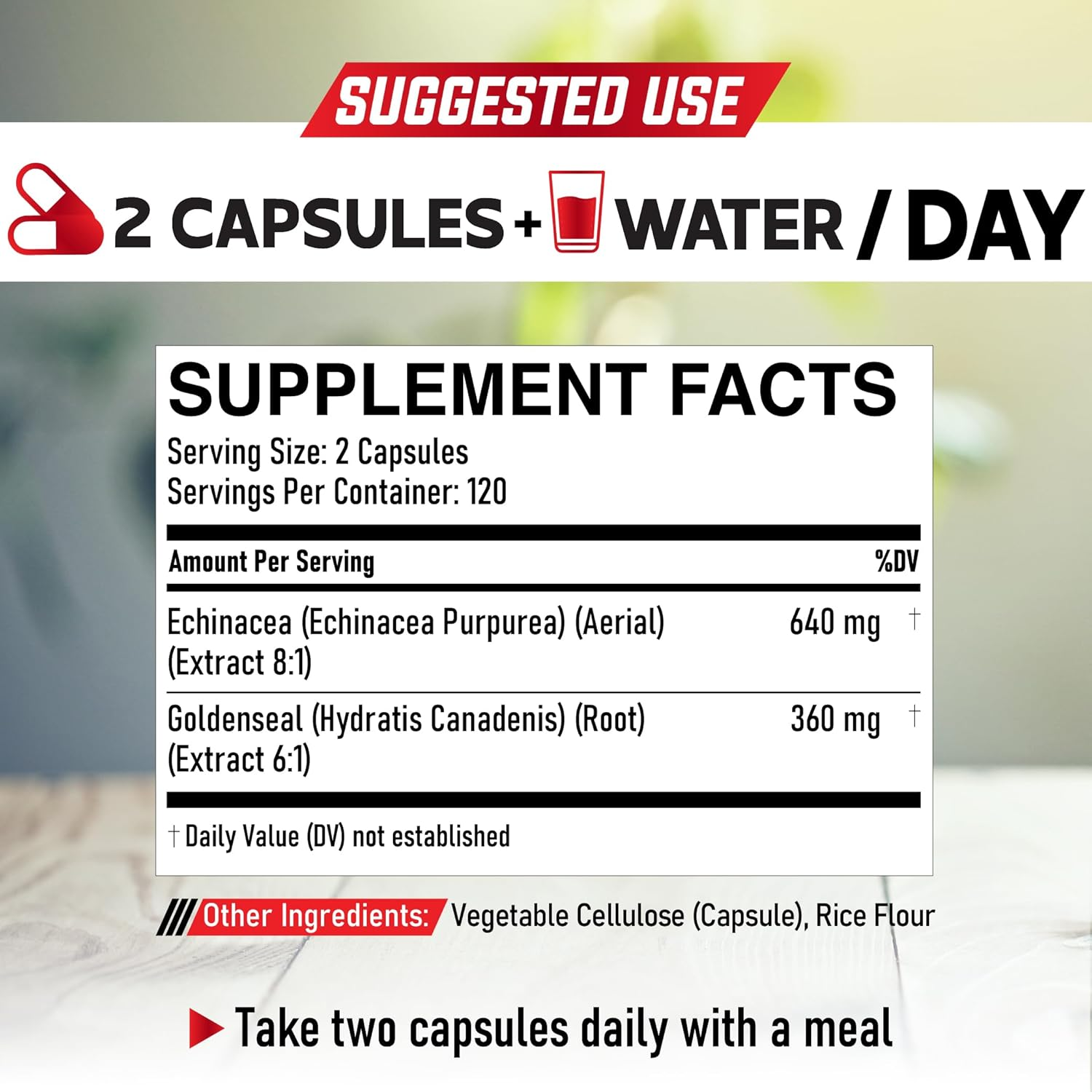 DEDICAD 1000Mg Echinacea Capsules with Goldenseal - 240 Counts of 4 Month Supply - Support Immune System, Well-Being & Overal Health image number 6