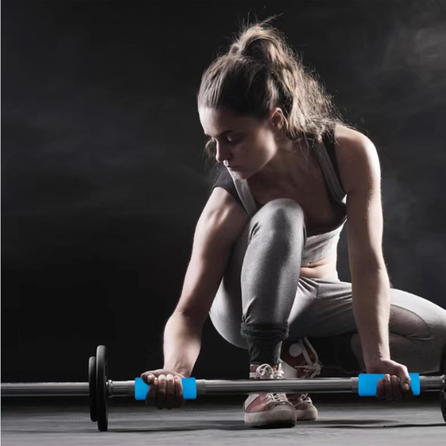 Wilsonzin Dumbbell Grips Silicone Grips Barbell Grips Silicone Barbell Grips Silicone Barbell Handle Barbell Pad for Barbell and Dumbbell Training Muscle Building, Blue, 1 Pair