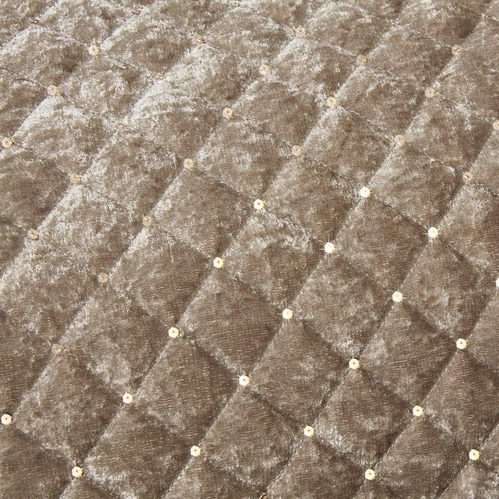 Emma Barclay Glamour - Quilted Sequin Velvet Duvet Set in Mink - Double Bed image number 1