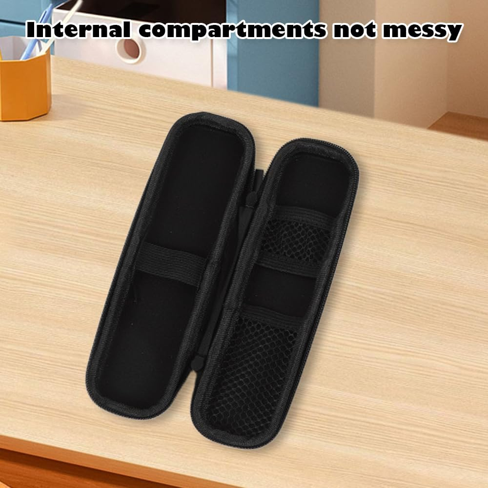 Hard Shell Pencil Case, EVA Durable Waterproof Stylus Pen Case, Small Zipper Storage Bag for Executive Pens, Stylus, and Data Cables (Black), Black, One Size, Fashion image number 4