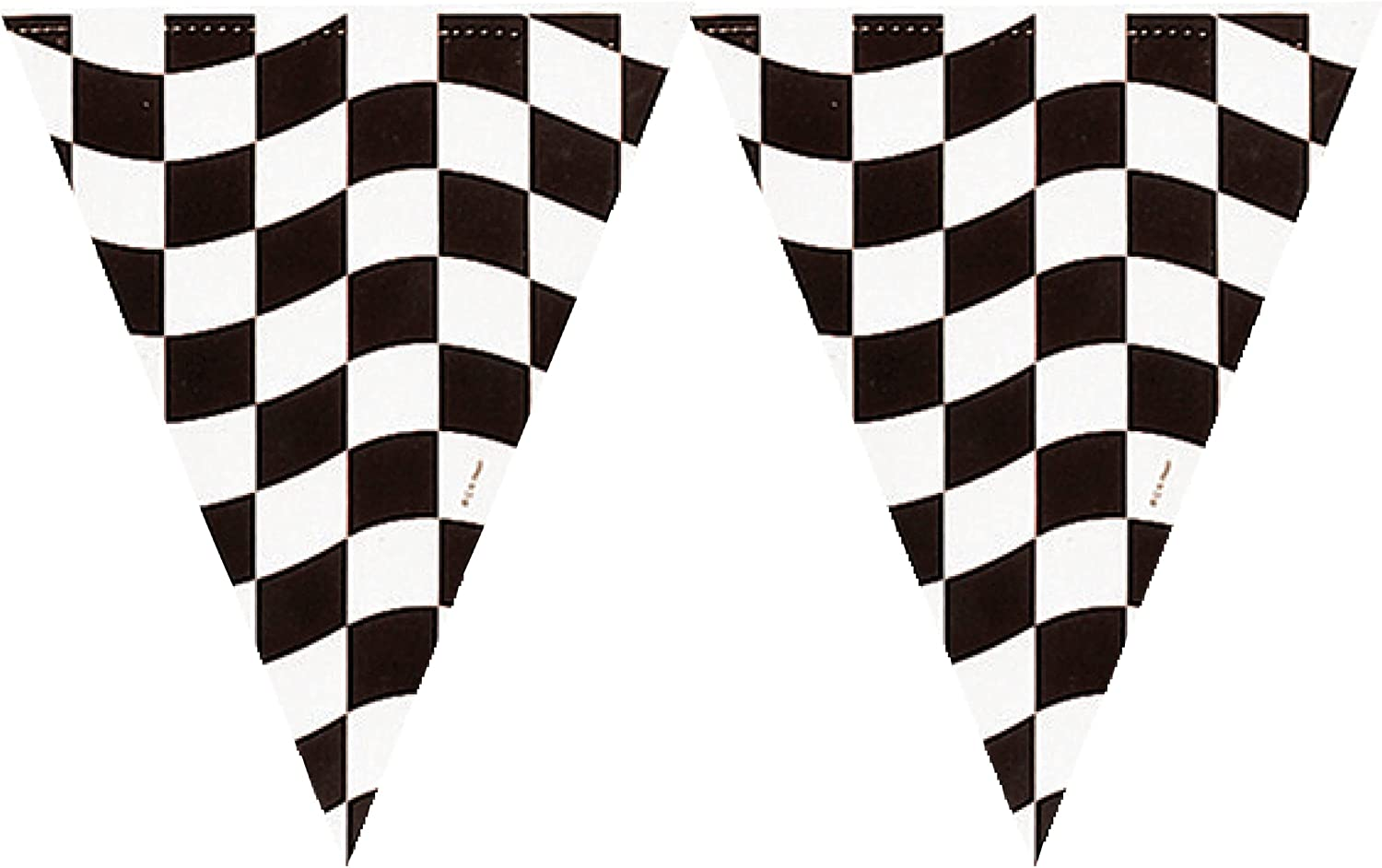 Creative Converting Black and White Check Flag Pennant Banner image number 2