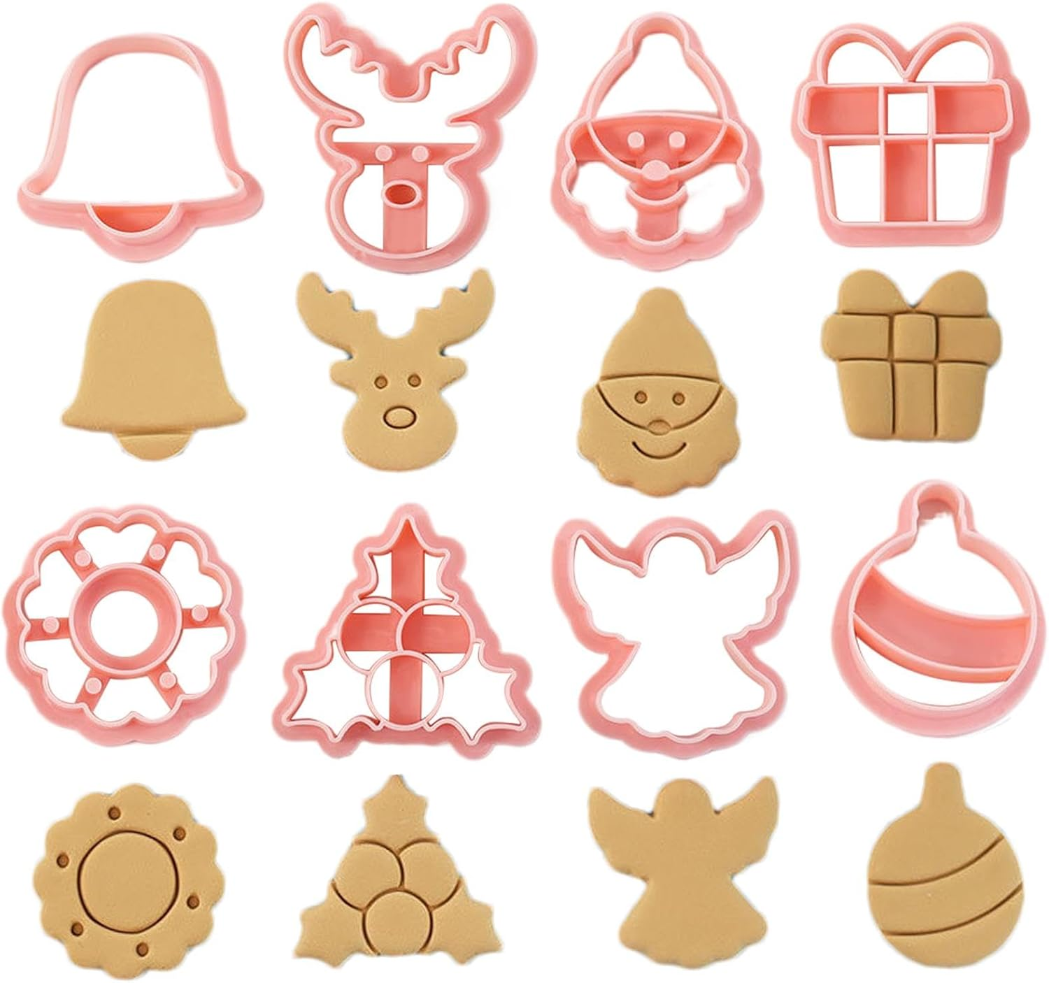 Christmas Cookie Cutters,Festive Cookie Decorating Supplies Set of 8 | Cookie Mould Cookie Cutter Shapes Festive Cookie Mould Set Kitchen Tools for Home Baking image number 5