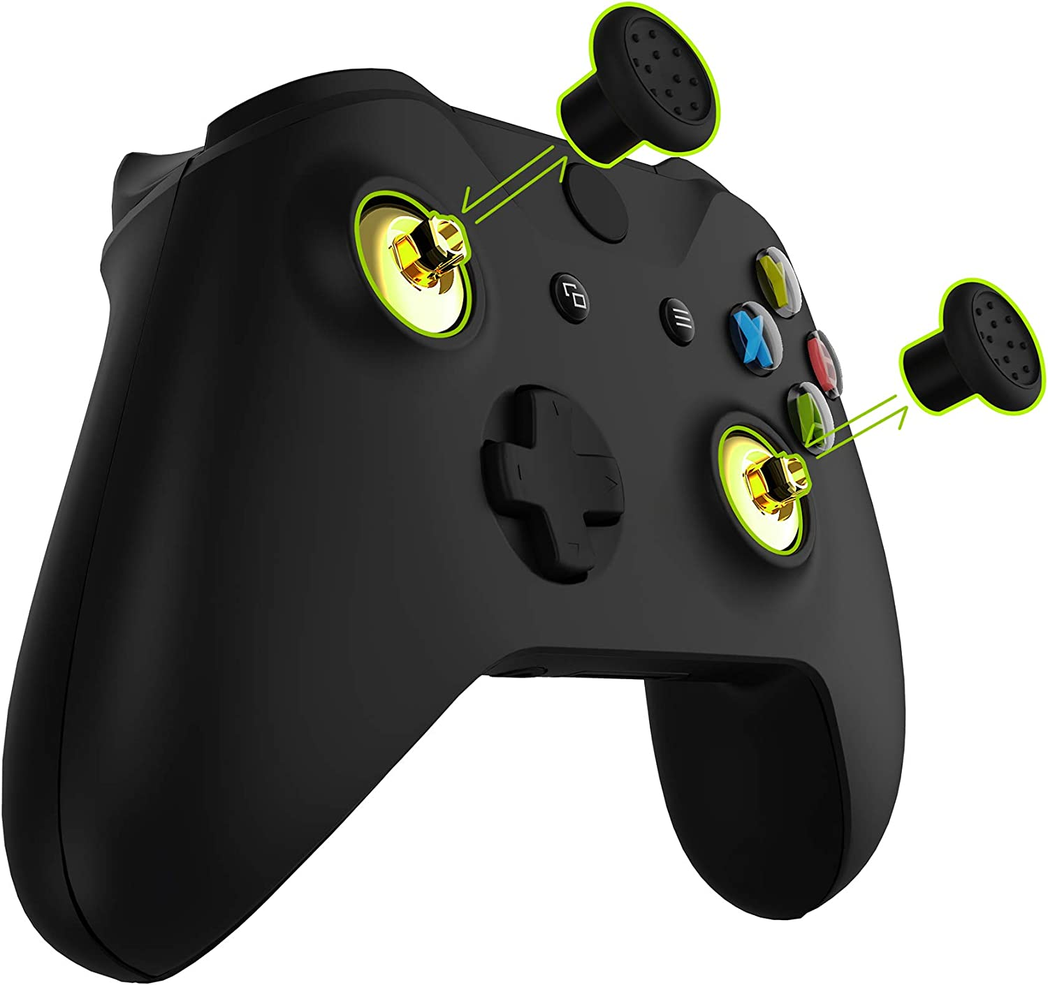 Extremerate Thumbsgear Interchangeable Ergonomic Thumbstick for Xbox Series X & S/Xbox One/Xbox One Elite/Xbox One S & X Controller W/ 3 Height Domed & Concave Grips Adjustable Joystick - Chrome Gold image number 3