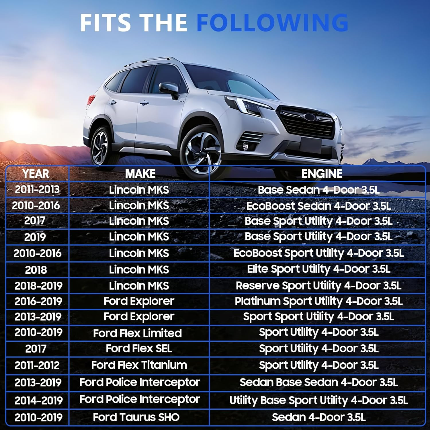 Left & Right Twin Turbocharger for 2010-2019 Ford Explorer Flex Lincoln MKS MKT 3.5L AA5E9G438GD AA5E9G438G AA5E6K682BF AA5E6K682BI image number 3