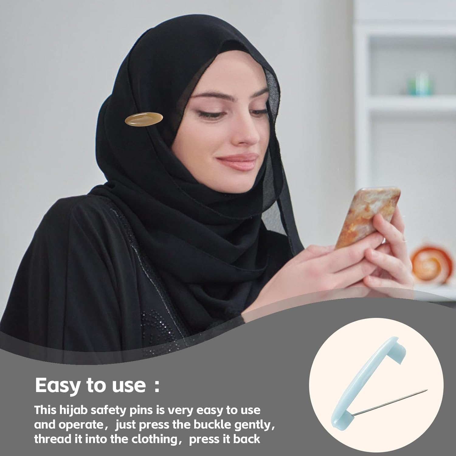 32 PCS Scarf Safety Pins Small Scarves Safety Pins Scarf Clips, Hijab Pins for Women Muslim Colorful Plastic Brooches, Headscarf Pins (Colorful) image number 6