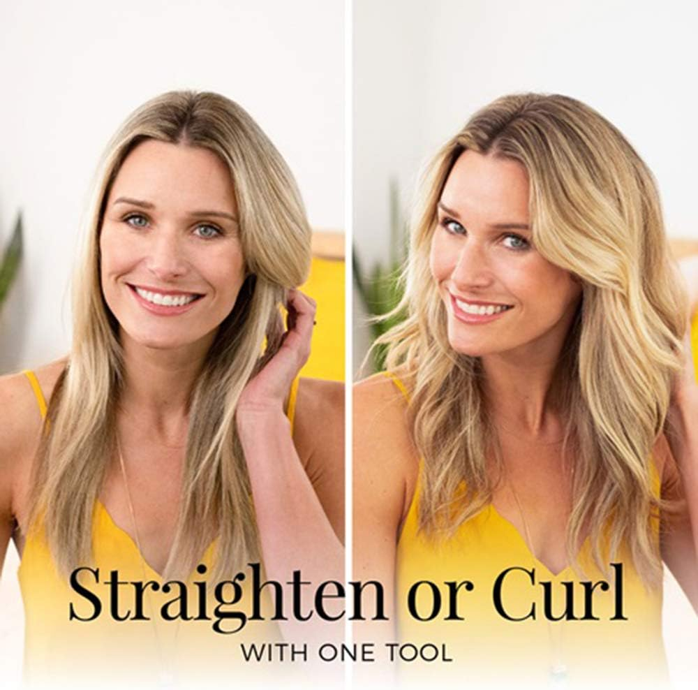 Curl and Straight Confidence, Szwintec 2 in 1 Hair Straightener and Hair Curler Unique Twisted Plate Design Straightening and Curling Flat Iron for All Hair Types image number 5