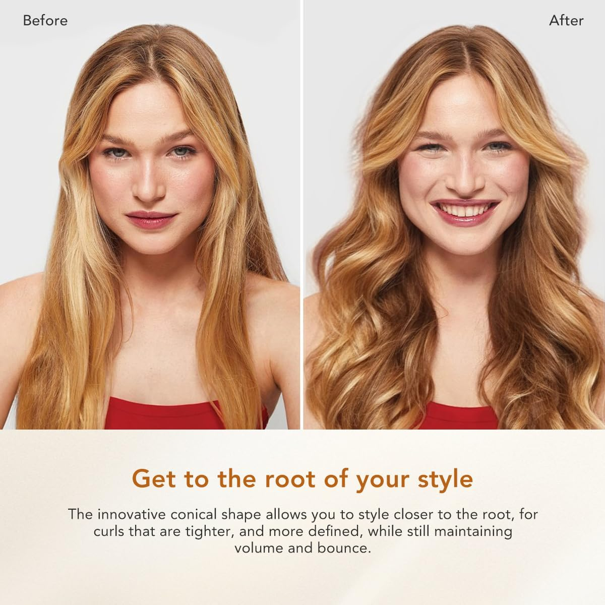 Conical Barrel for Dyson Airwrap Styler, 0.8-1.4Inch/ 20-36MM Auto-Wrap Curling Barrel Attachment for Dyson Airwrap HS01 HS05 HS08, Copper image number 6