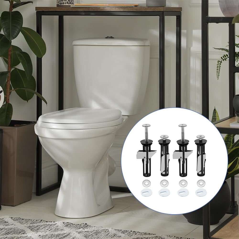4Pcs Heavy Duty Toilet Seat Bolt Kit,Universal Toilet Seat Screw Replacement, Anti-Rust Toilet Seat Fastener & Hinges Kit for Easy Installation, Maintenance,Fits All Toilet Seats image number 4