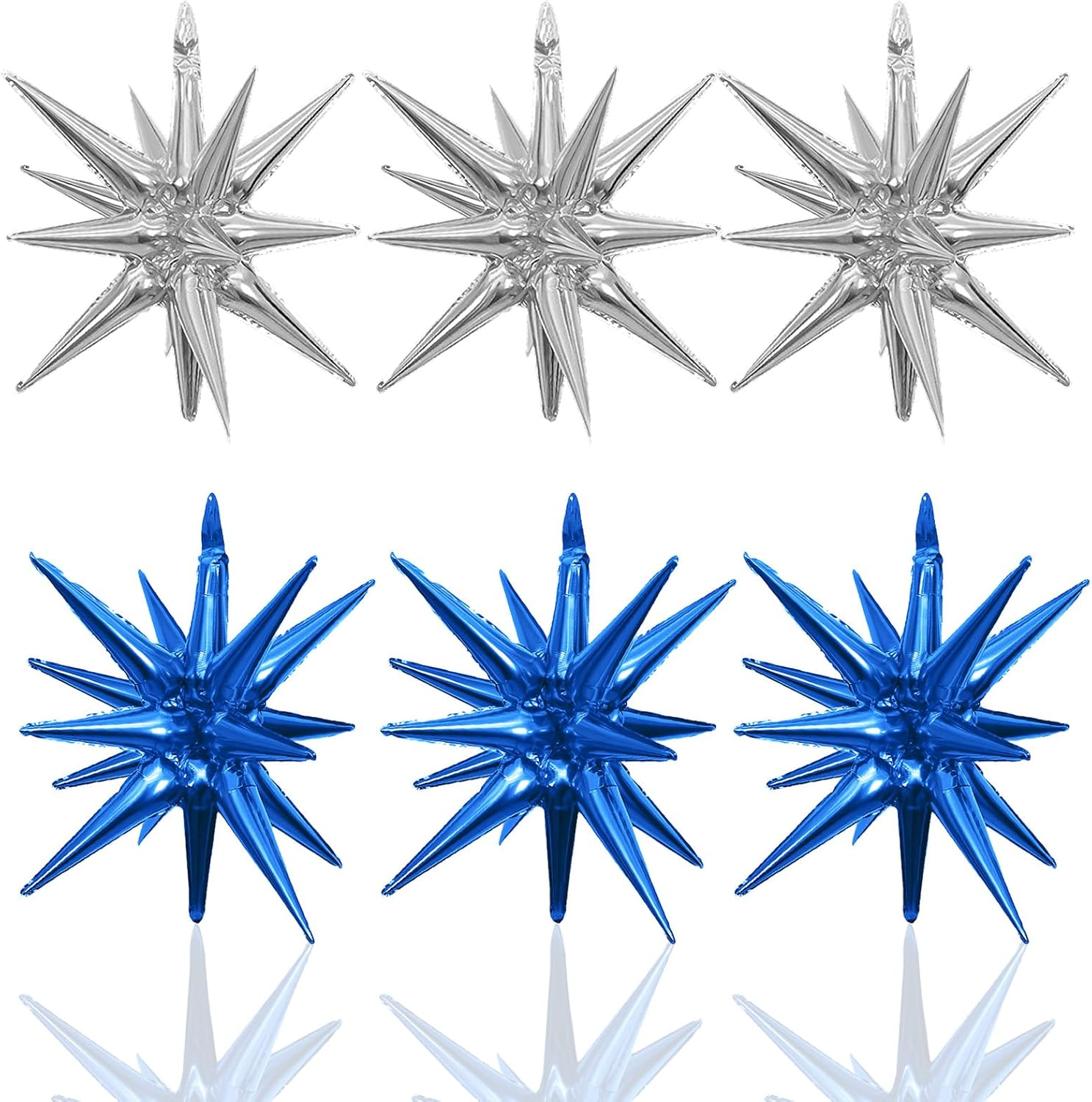 4D Foil Balloons - 22, 15, 10 Inches Silver round Helium Balloons for Baby Shower, Birthday, Party, Decoration, Weddings, Anniversaries