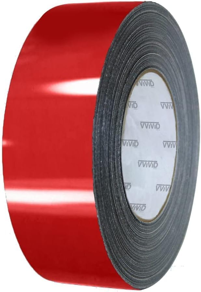 Vvivid+ High Gloss Red Air-Release Adhesive Vinyl Pinstripe Tape Roll (1/2 Inch X 20Ft) image number 1