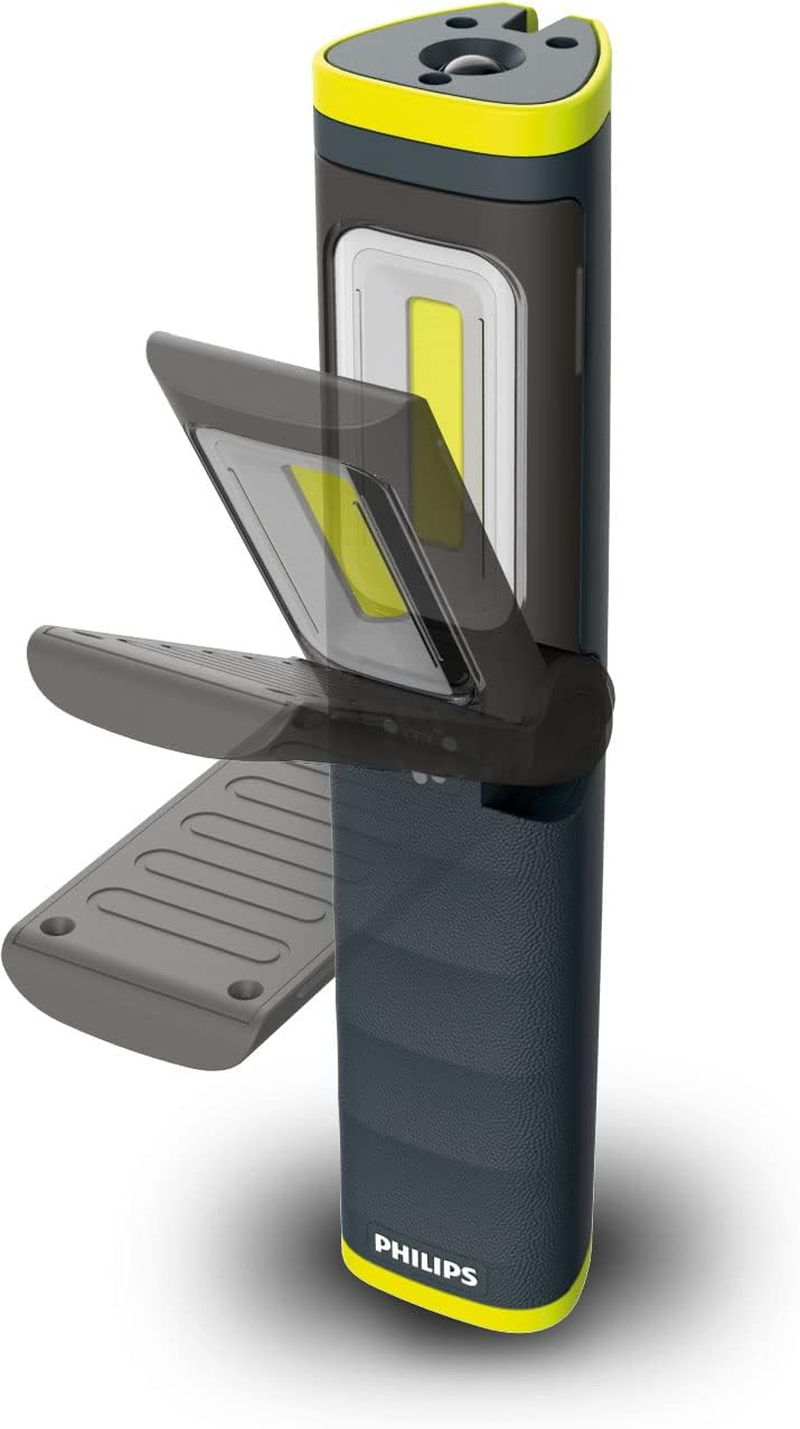 Philips Xperion 6000 Pillar LED Work Light, 500 Lumen Rechargeable, Fold-Out Light Panel, Additional Spotlight image number 3
