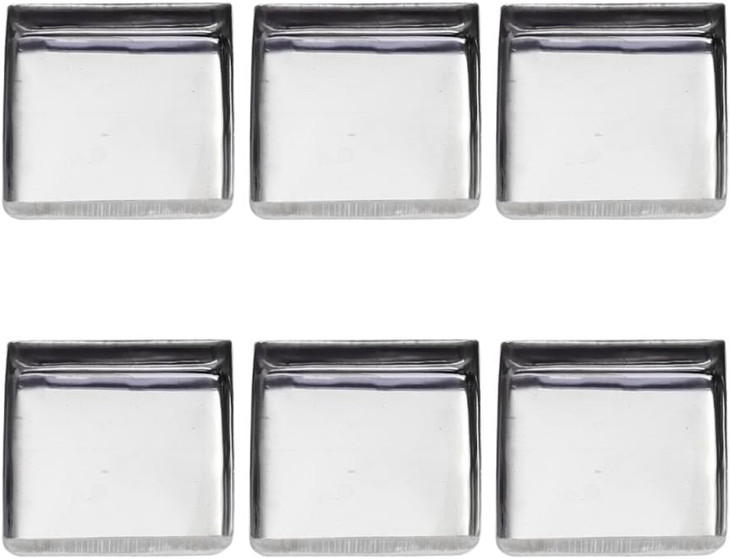 Minkissy 60Pcs Square Empty Metal Pans for DIY Eyeshadow Blusher Pressed Powder Makeup Plates for Crafting Cosmetics for Women Girls