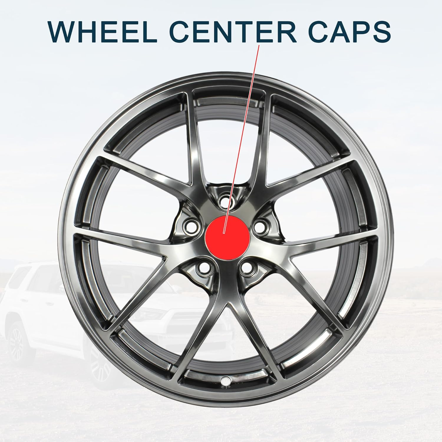 TUCKBOLD Wheel Hub Caps Wheel Centre Caps for Ford F150 Bronco 1980-1996 Hub Caps Hub Covers Silver Black Pack of 1 image number 3